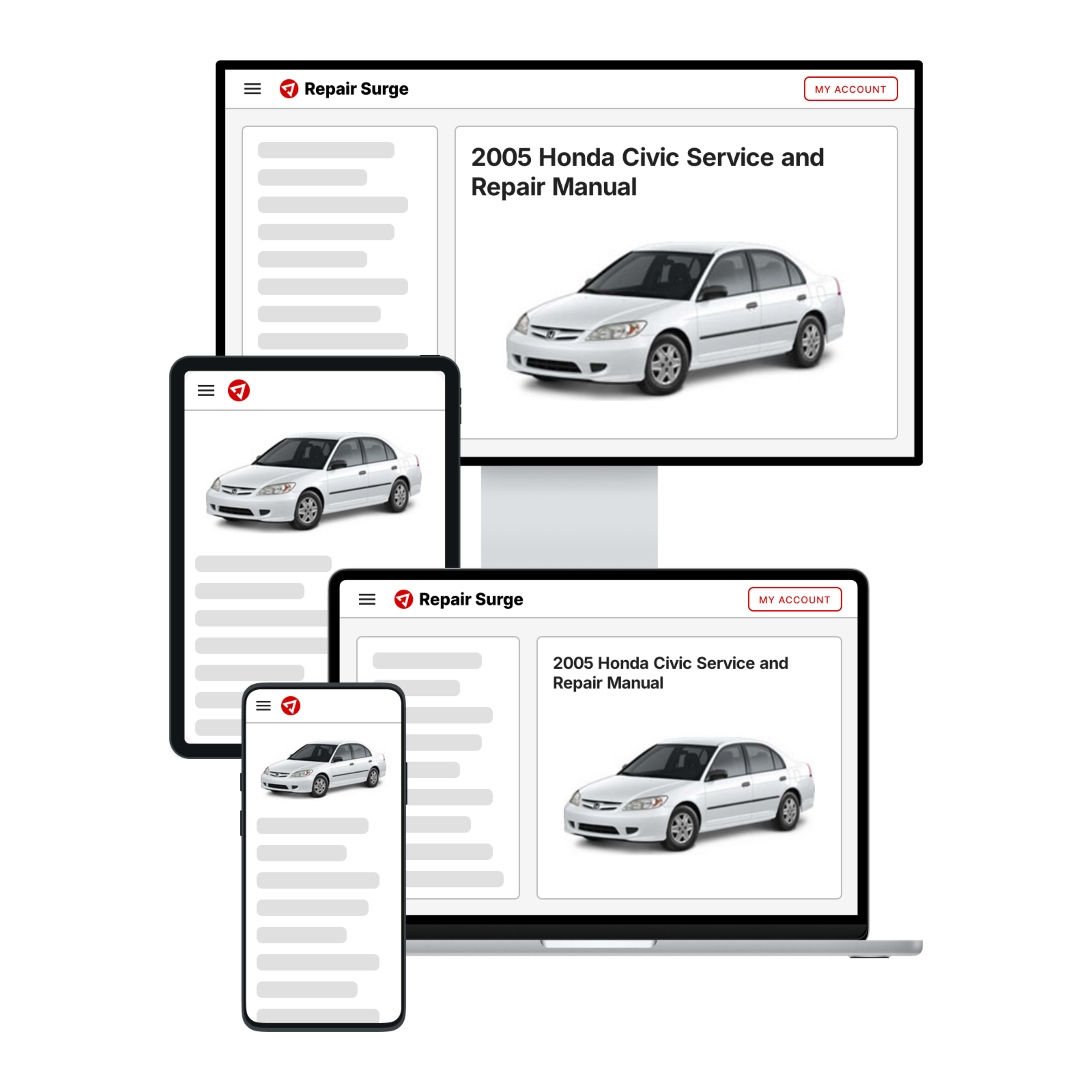 2005 Honda Civic service and repair manual hero image