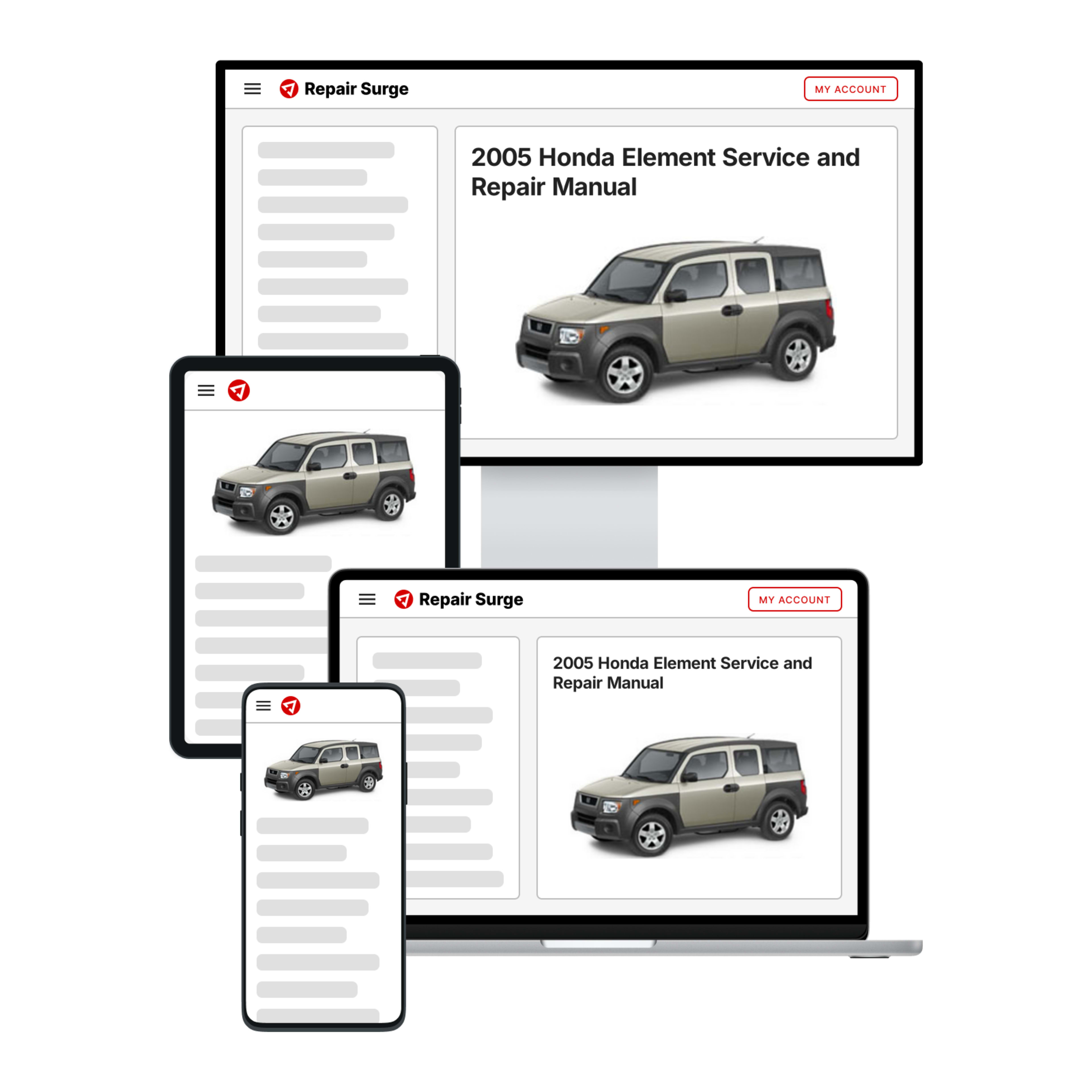 2005 Honda Element service and repair manual hero image