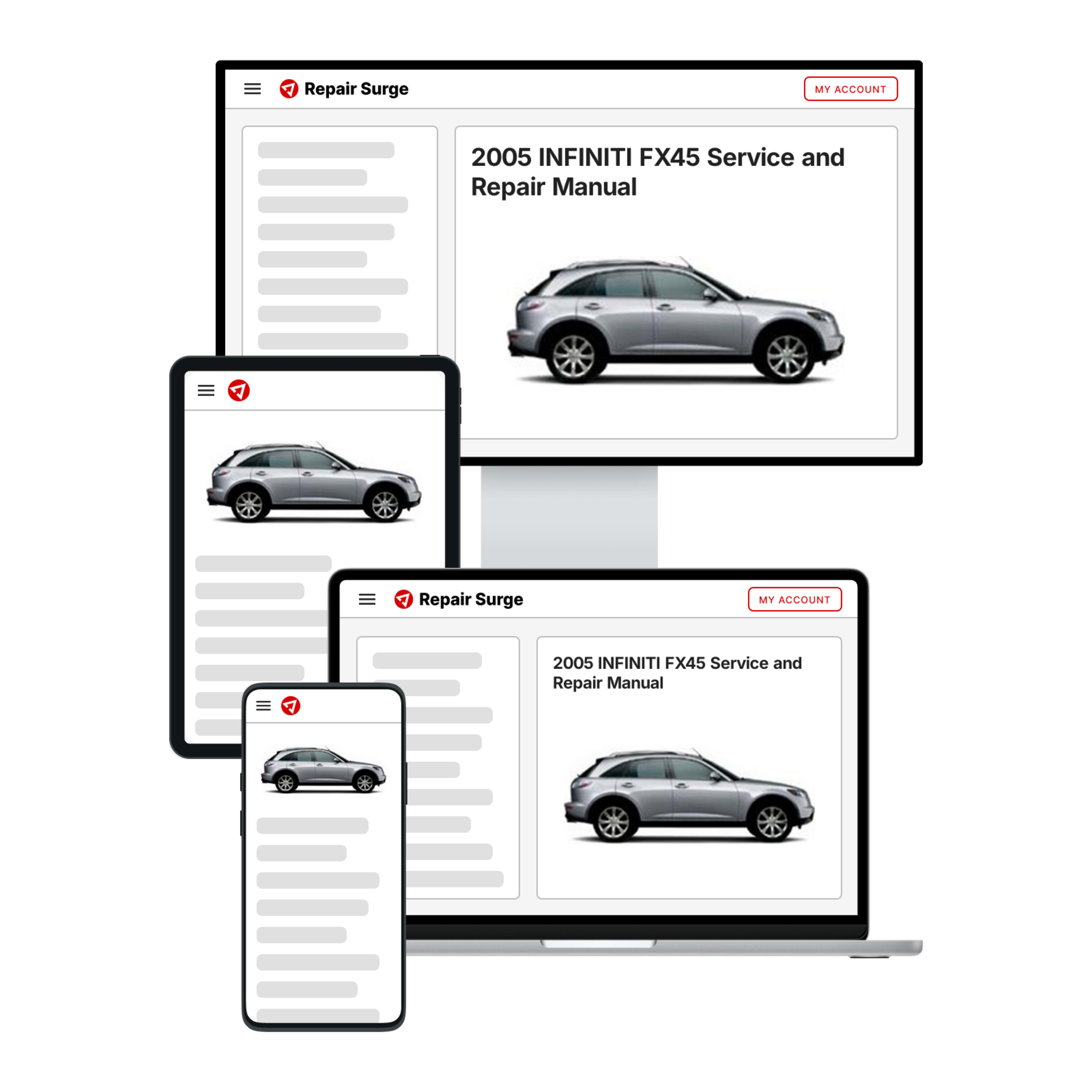 2005 INFINITI FX45 service and repair manual hero image