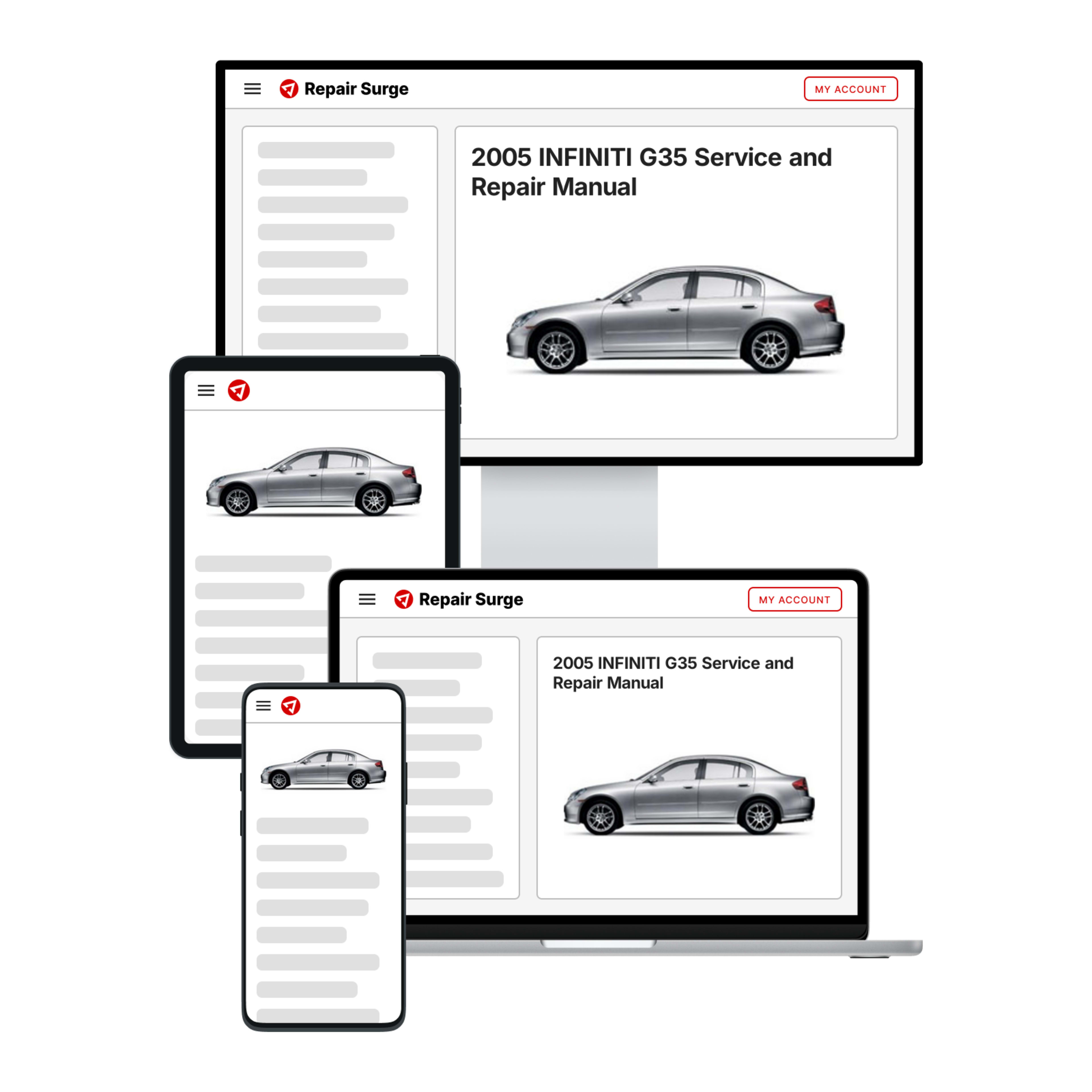 2005 INFINITI G35 service and repair manual hero image