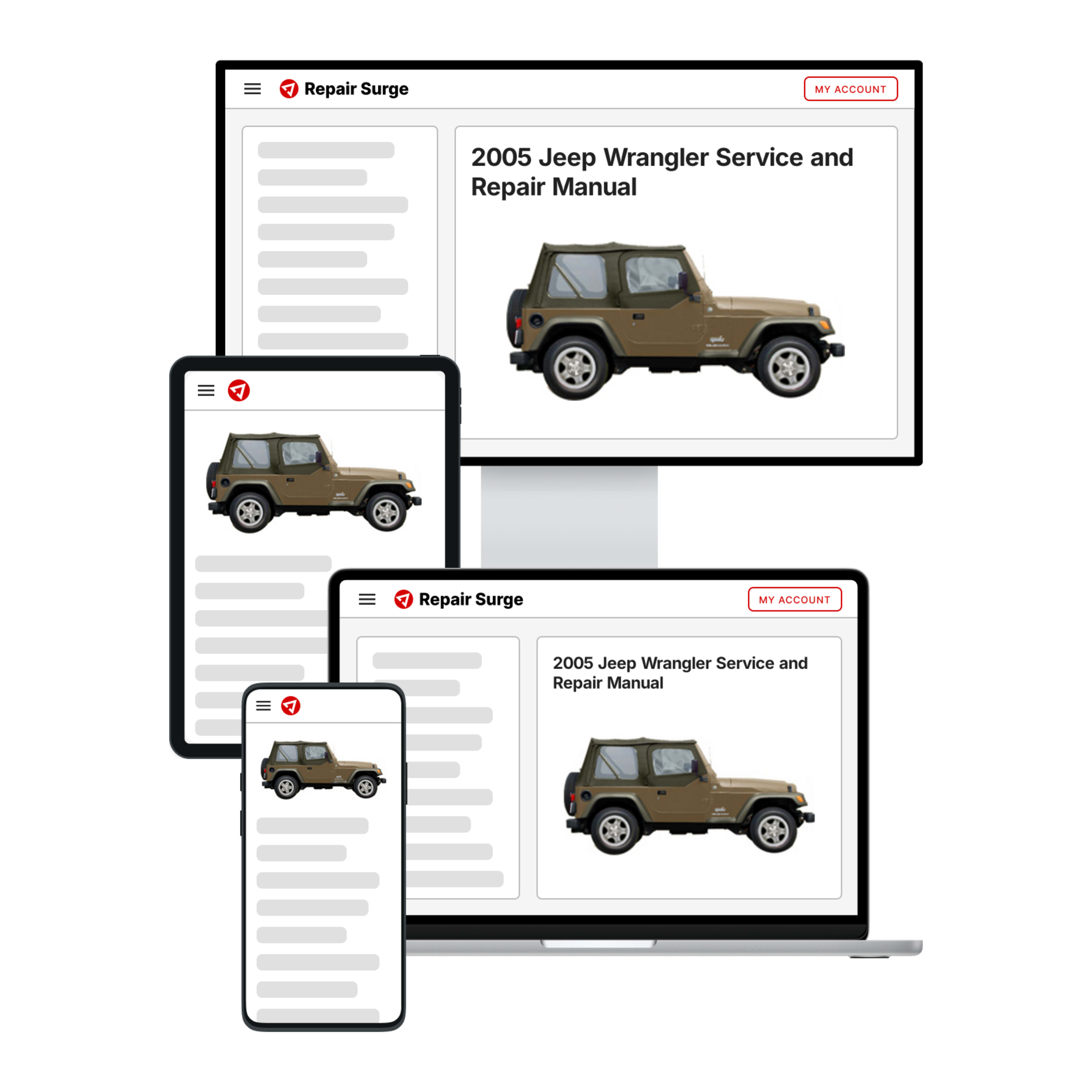 2005 Jeep Wrangler service and repair manual hero image