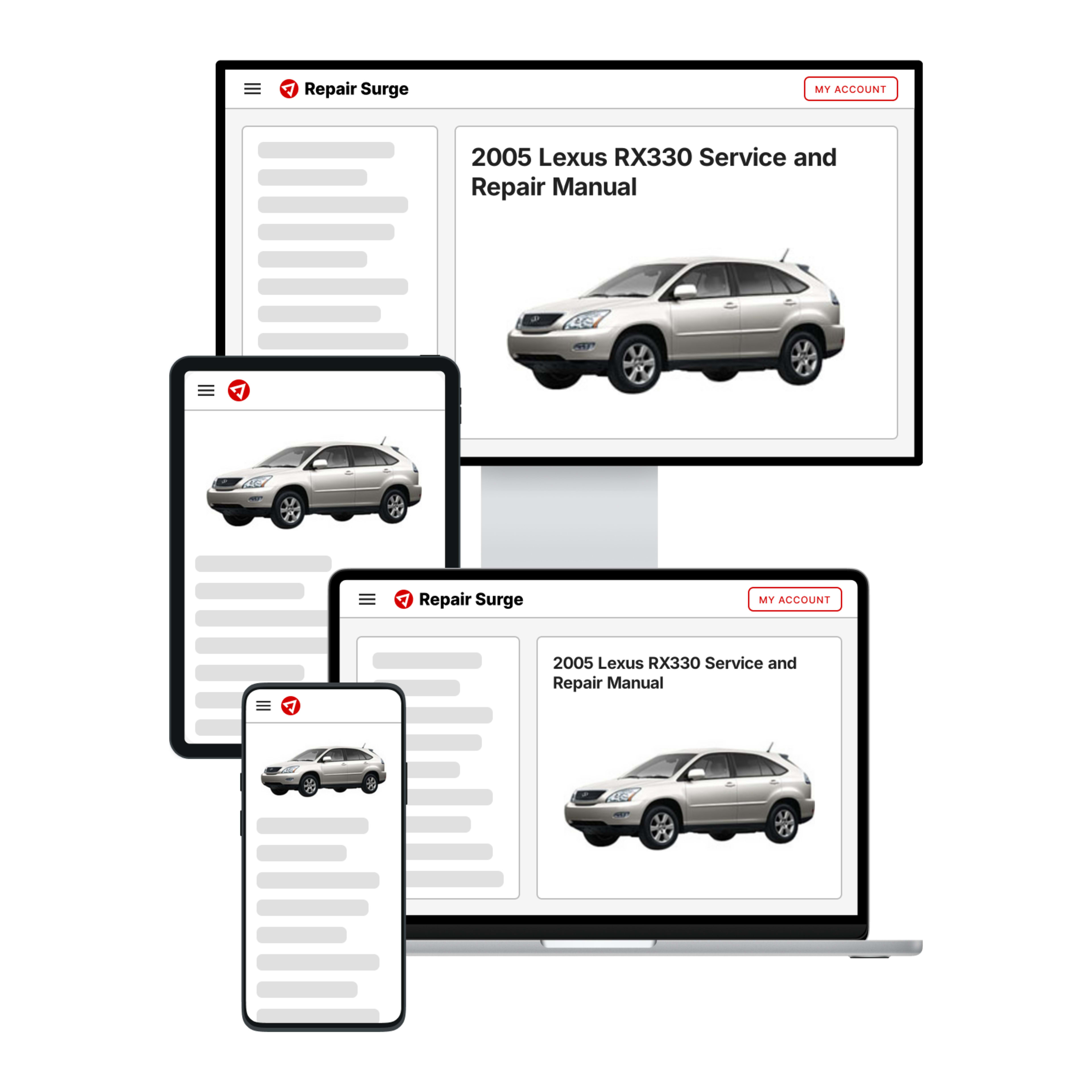 2005 Lexus RX330 service and repair manual hero image