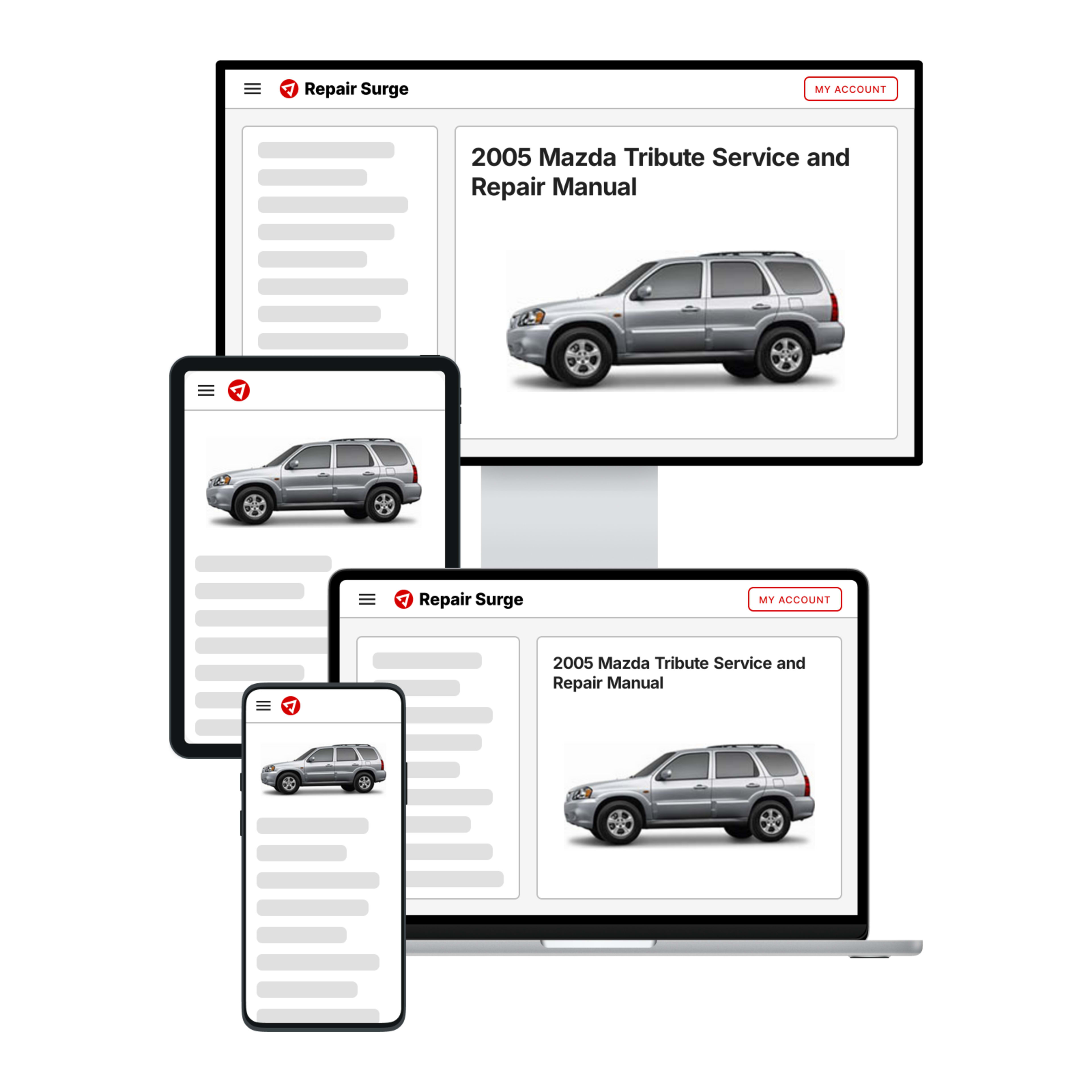 2005 Mazda Tribute service and repair manual hero image