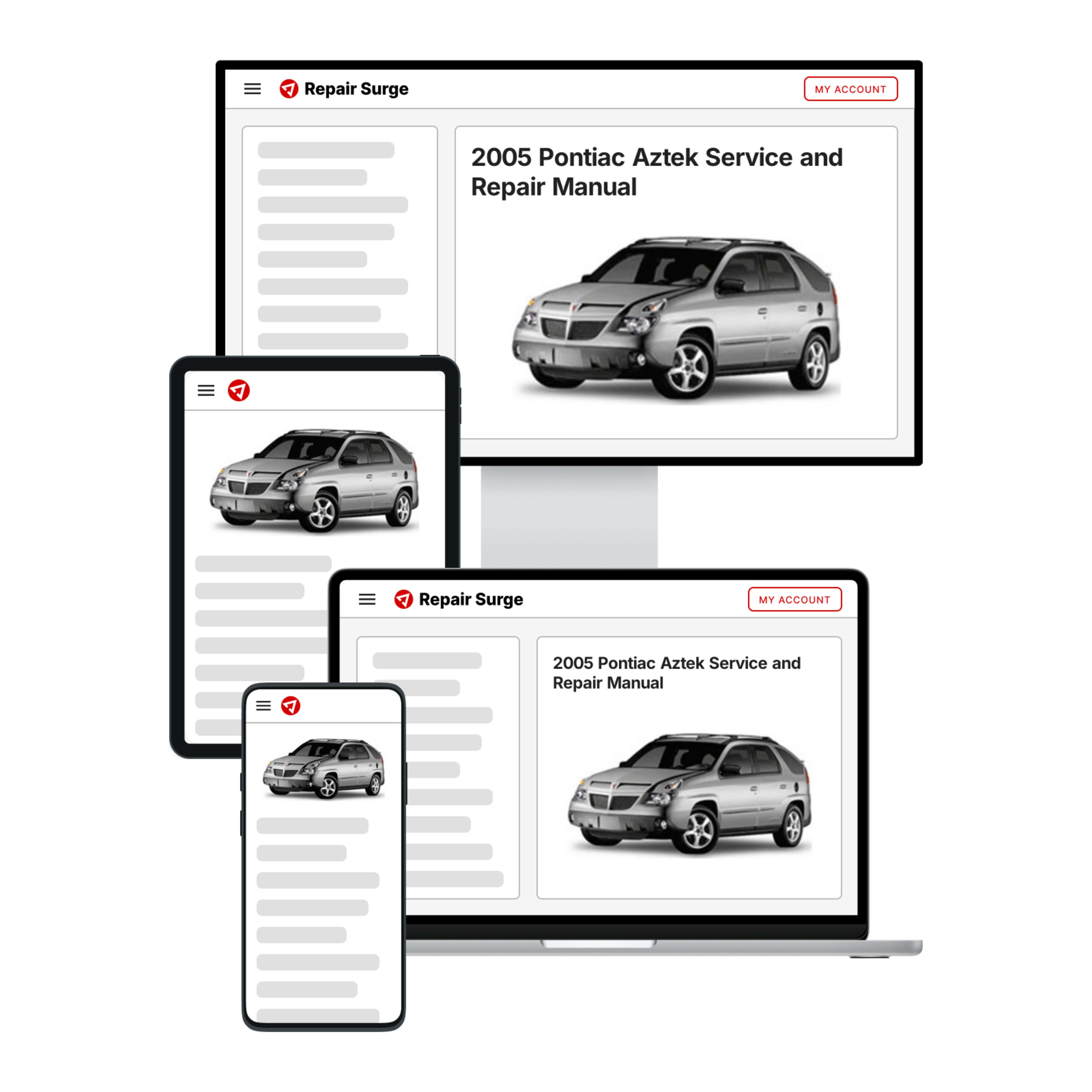 2005 Pontiac Aztek service and repair manual hero image