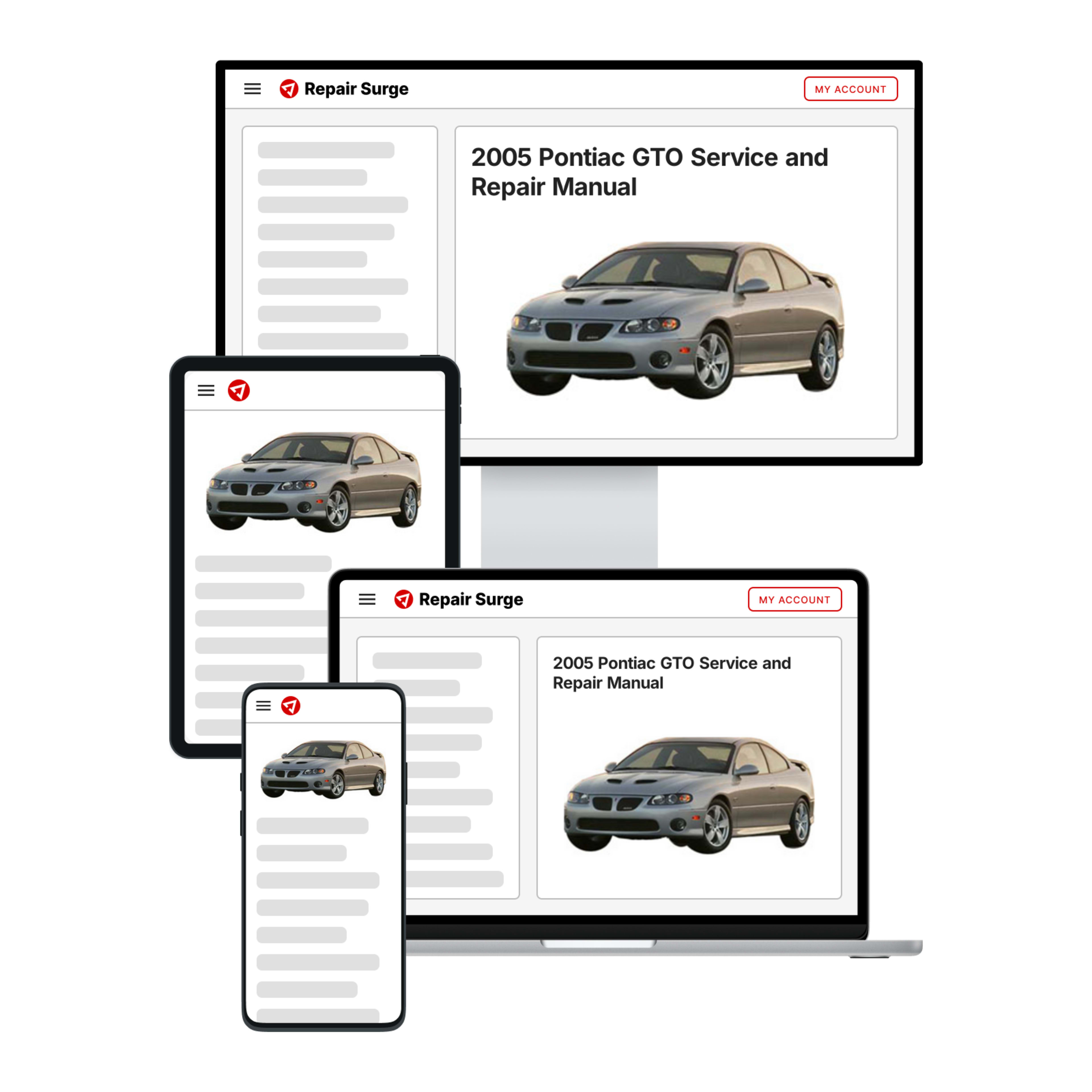 2005 Pontiac GTO service and repair manual hero image