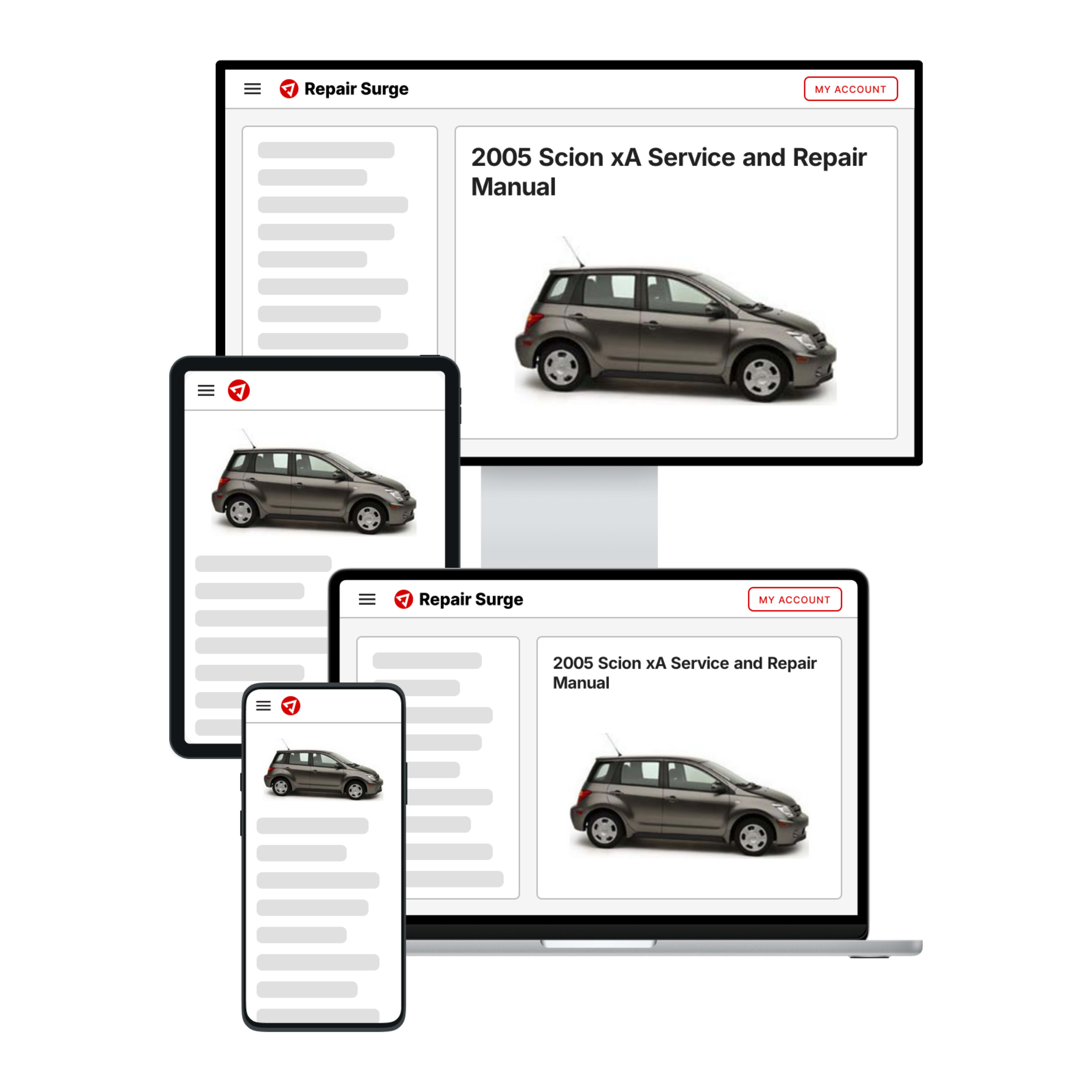 2005 Scion xA service and repair manual hero image