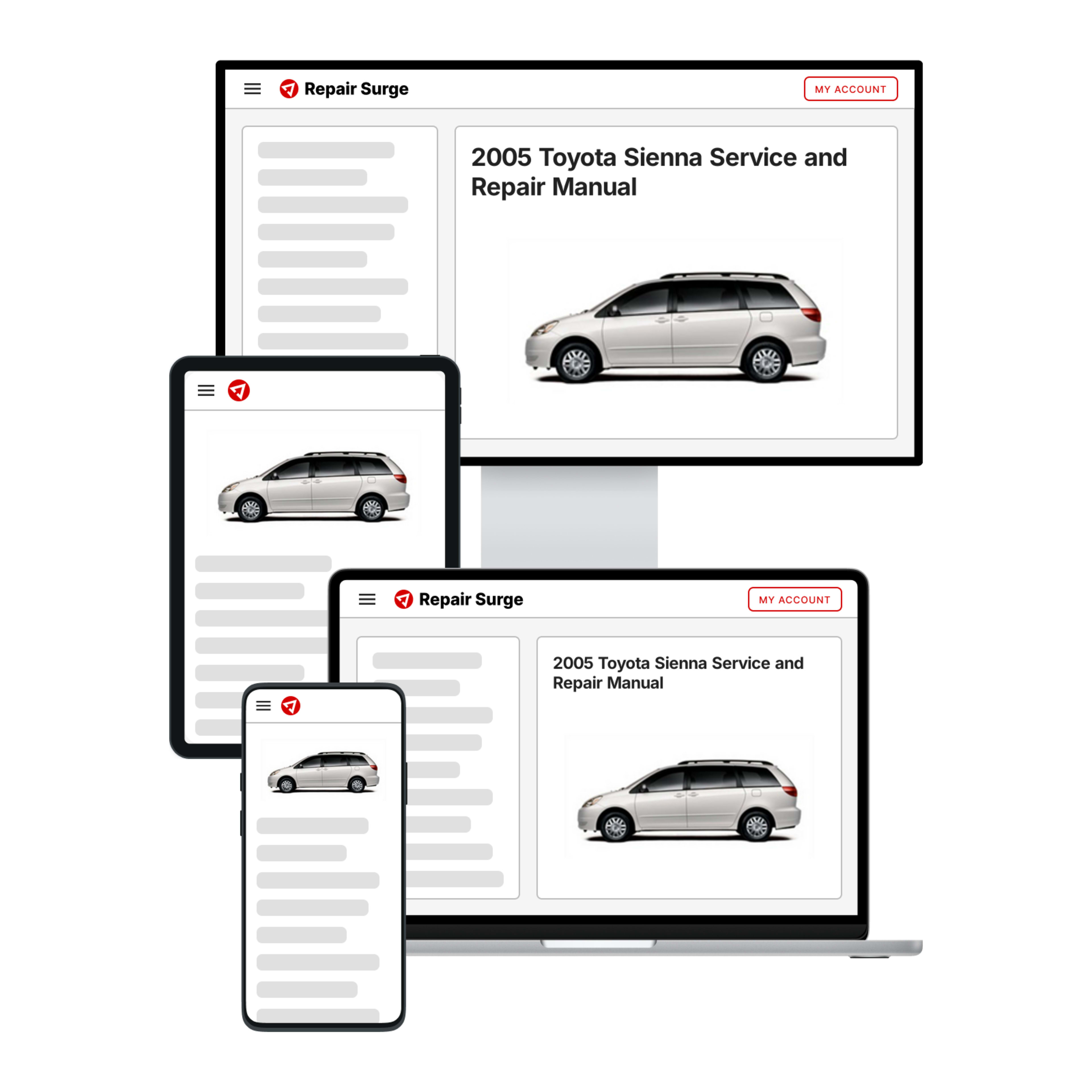 2005 Toyota Sienna service and repair manual hero image