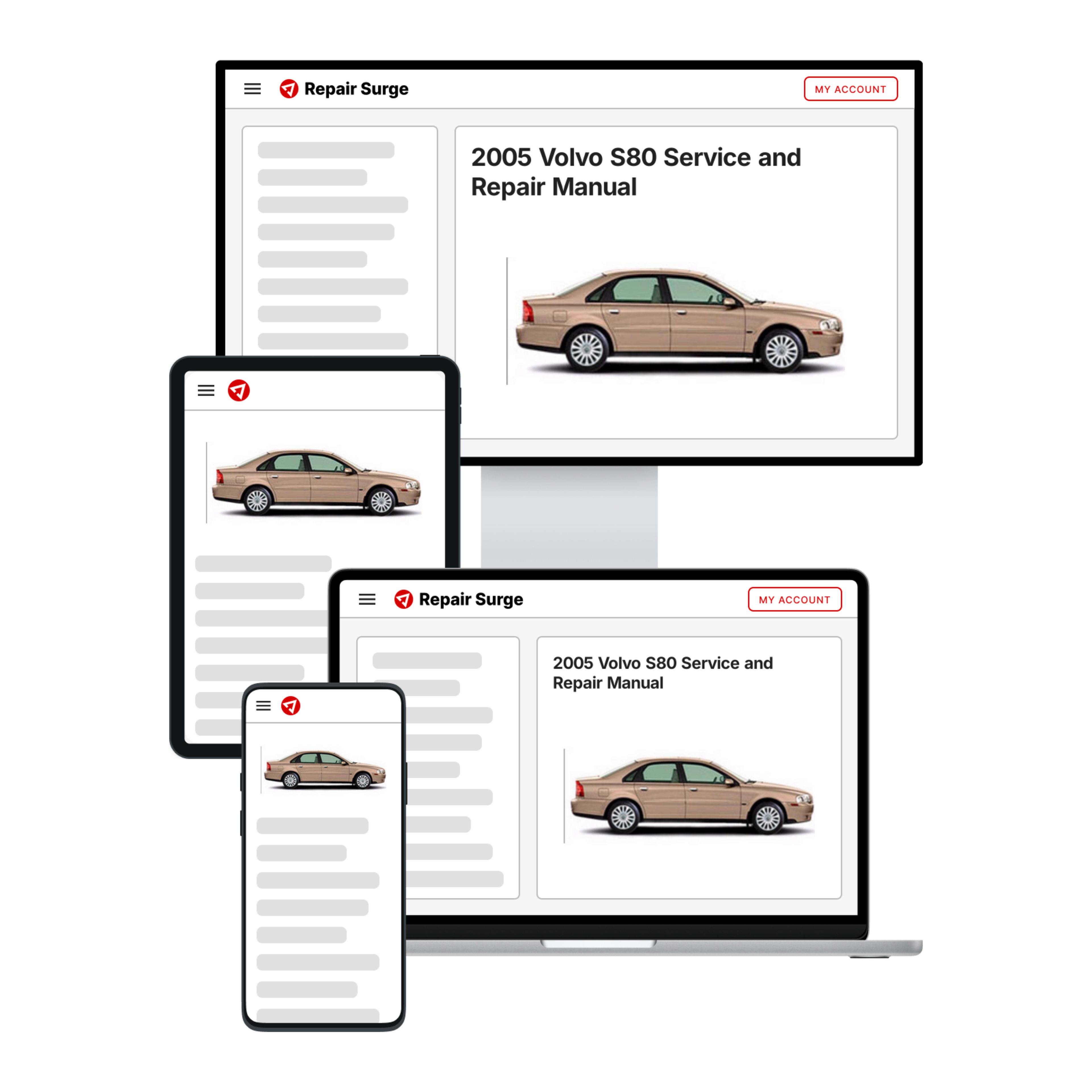 2005 Volvo S80 service and repair manual hero image
