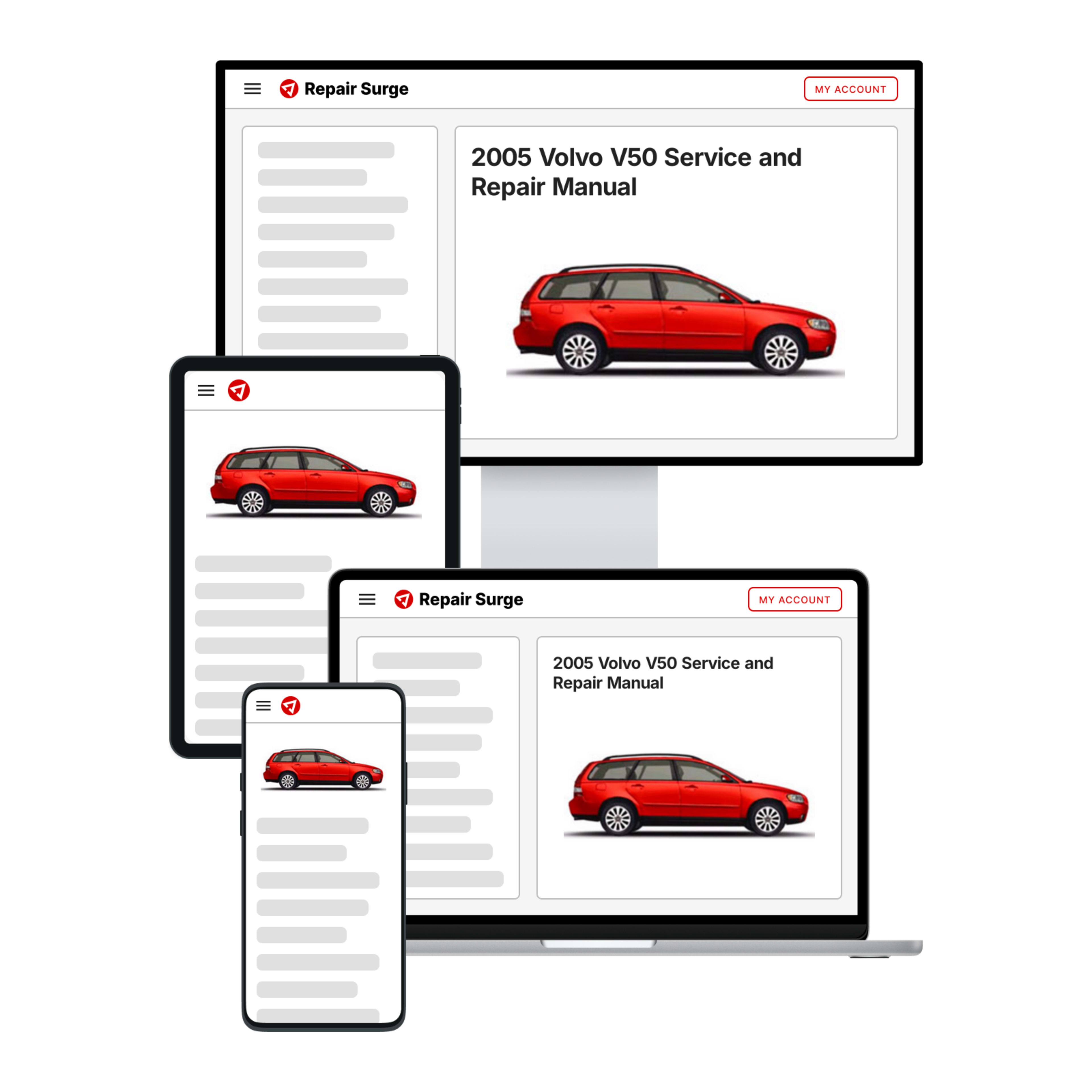 2005 Volvo V50 service and repair manual hero image