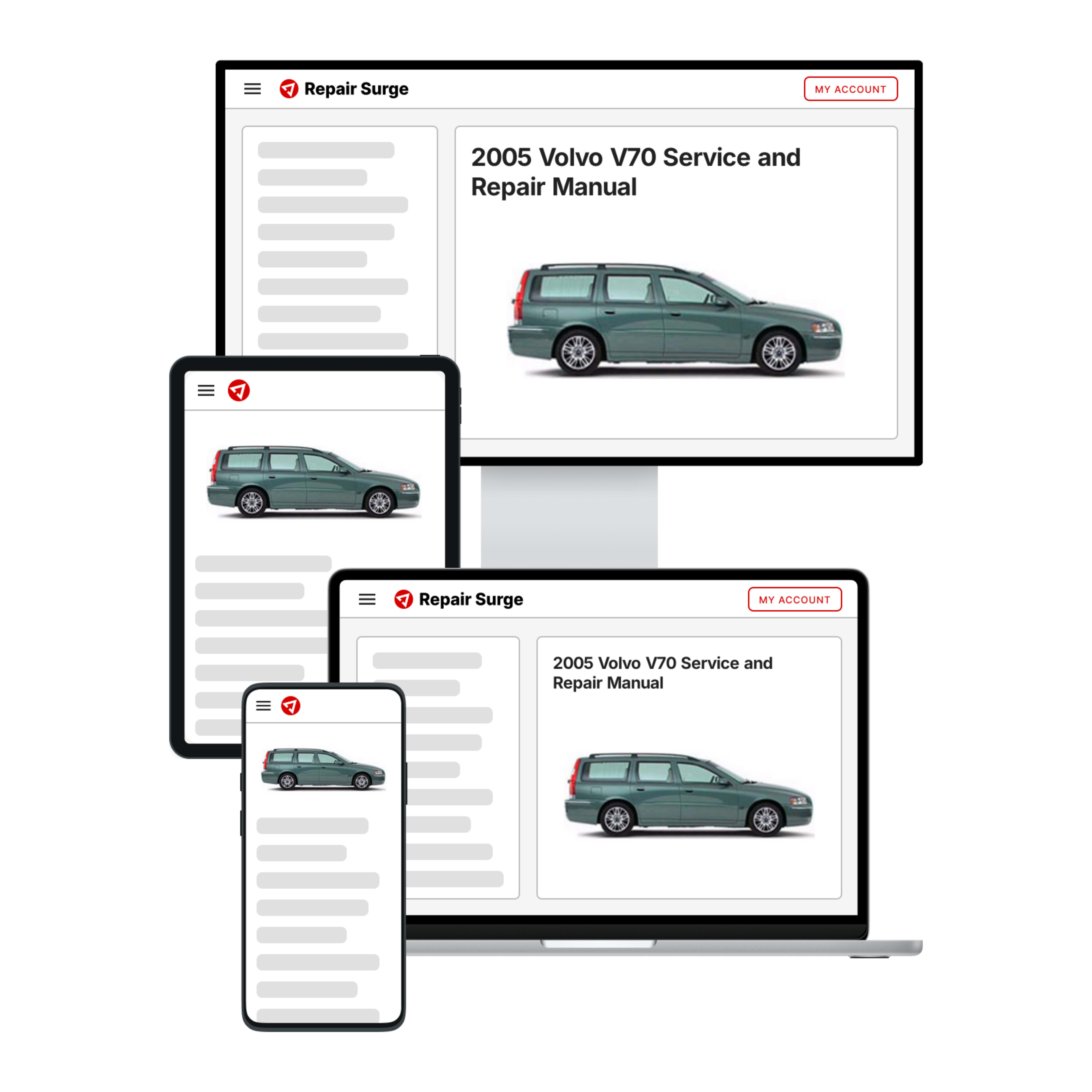 2005 Volvo V70 service and repair manual hero image