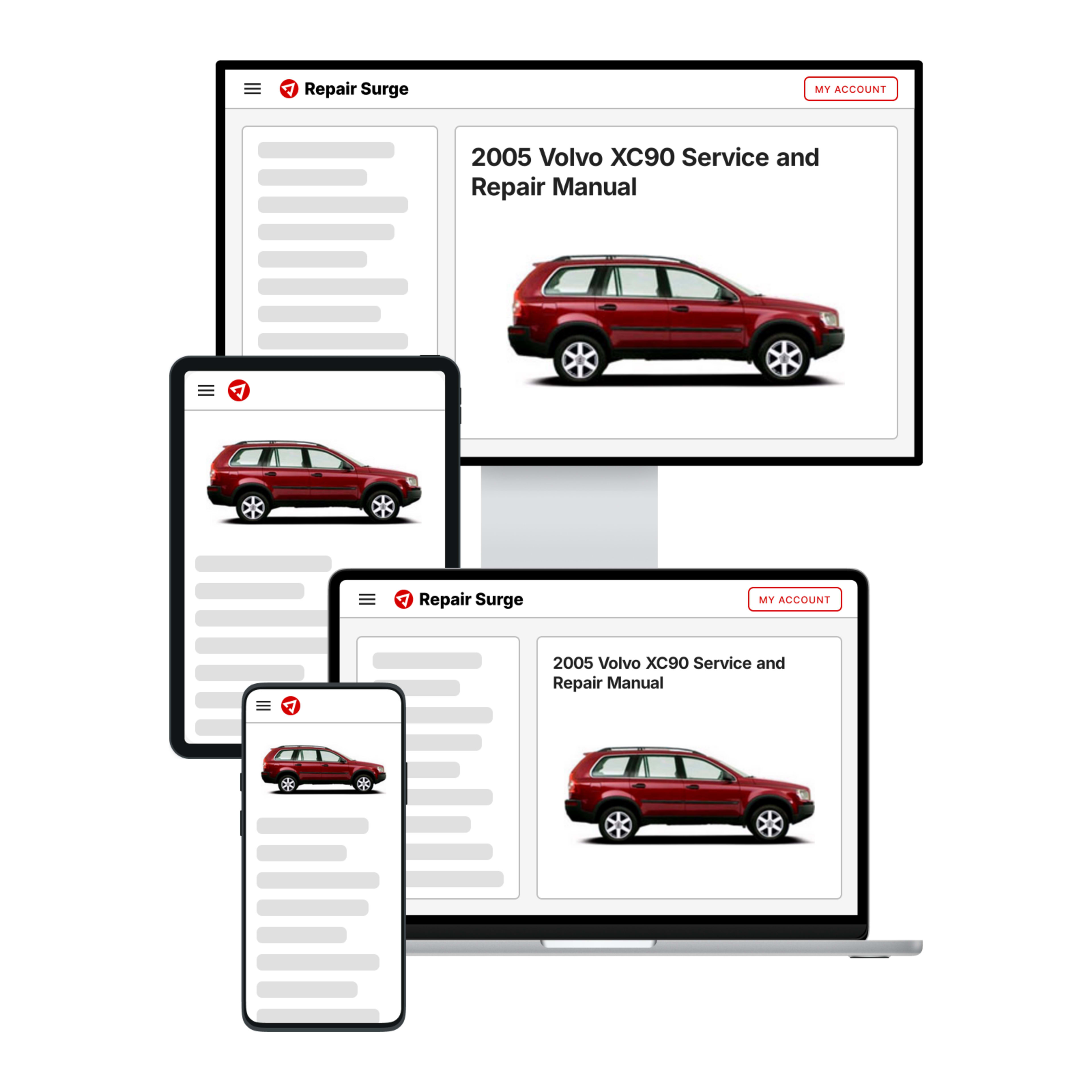 2005 Volvo XC90 service and repair manual hero image