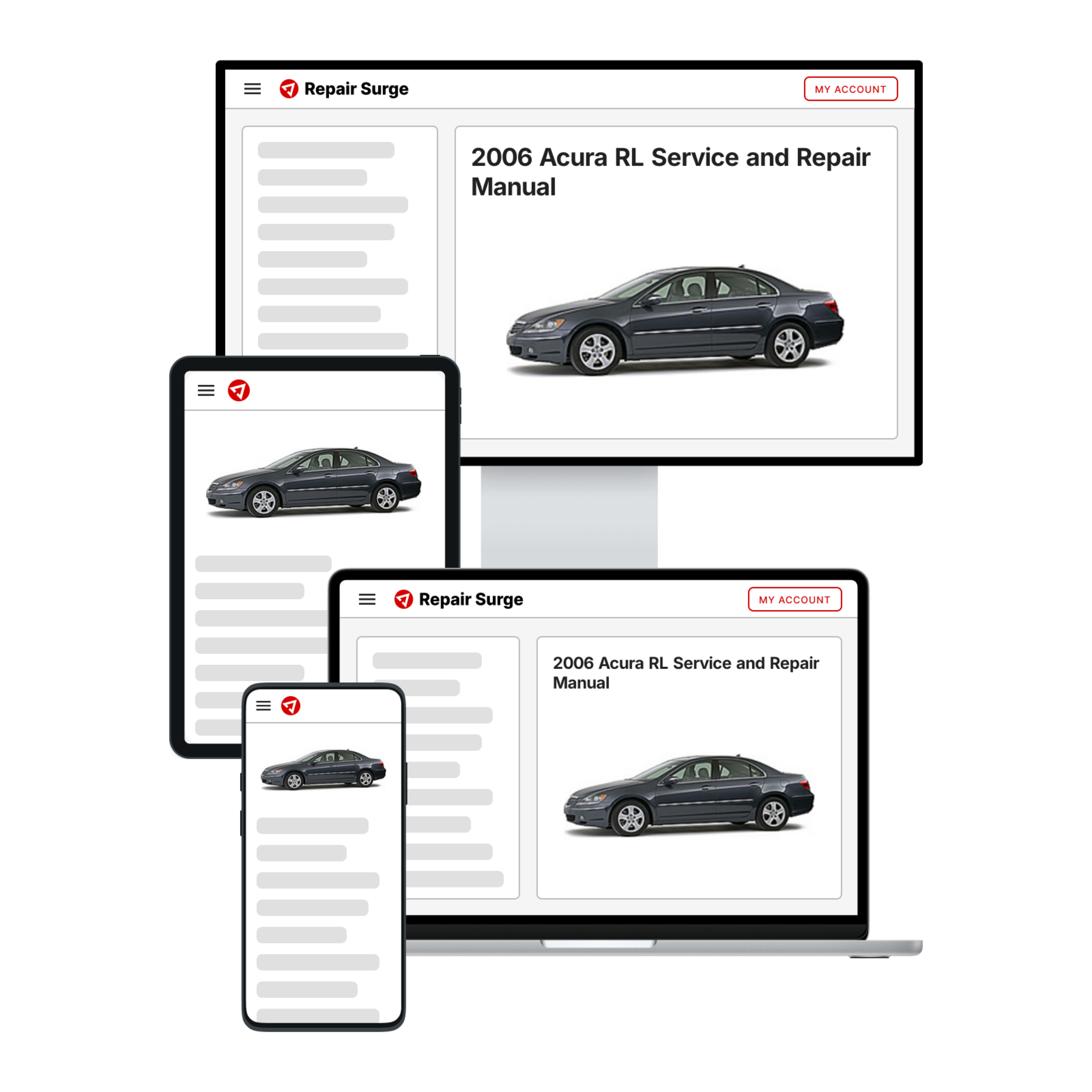 2006 Acura RL service and repair manual hero image