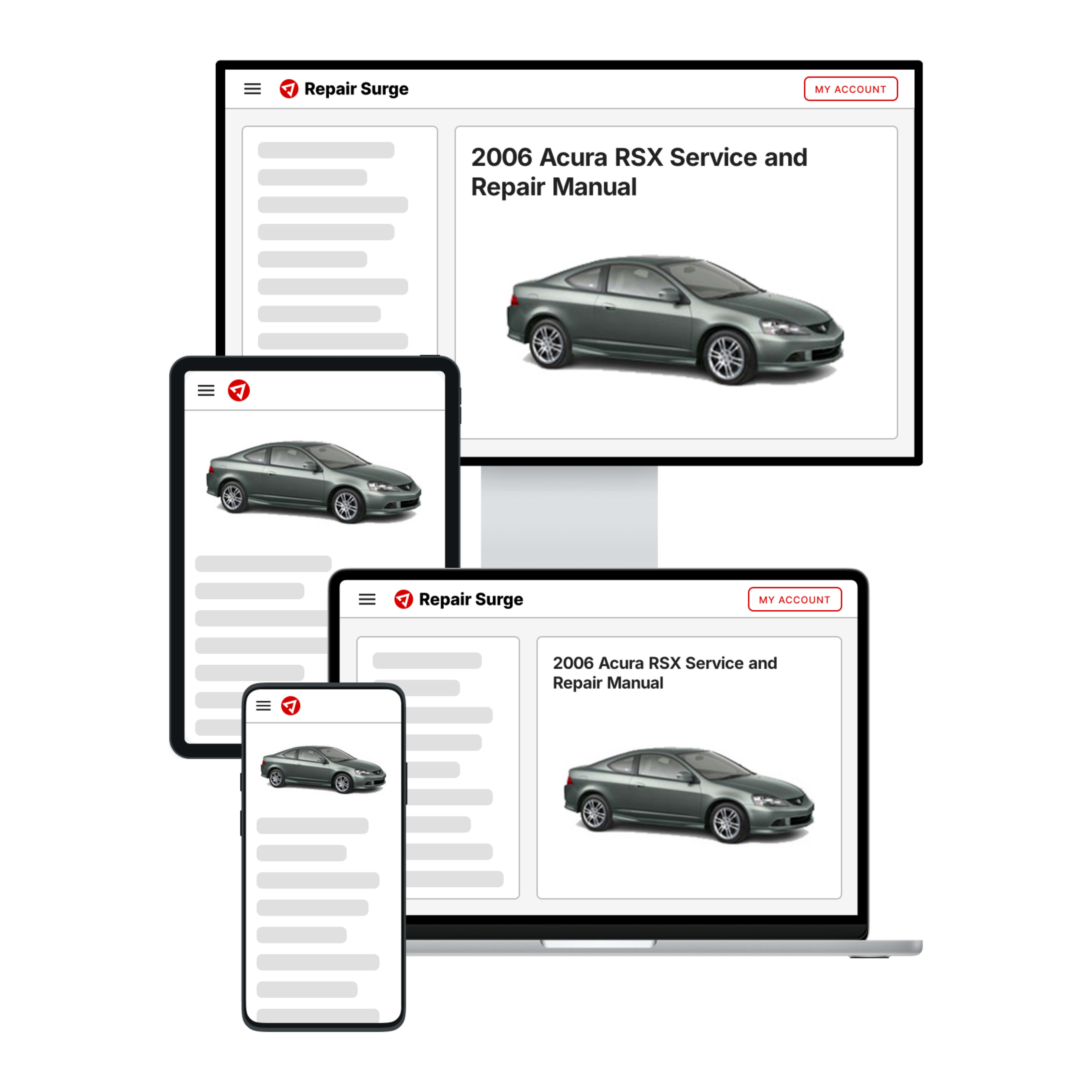 2006 Acura RSX service and repair manual hero image