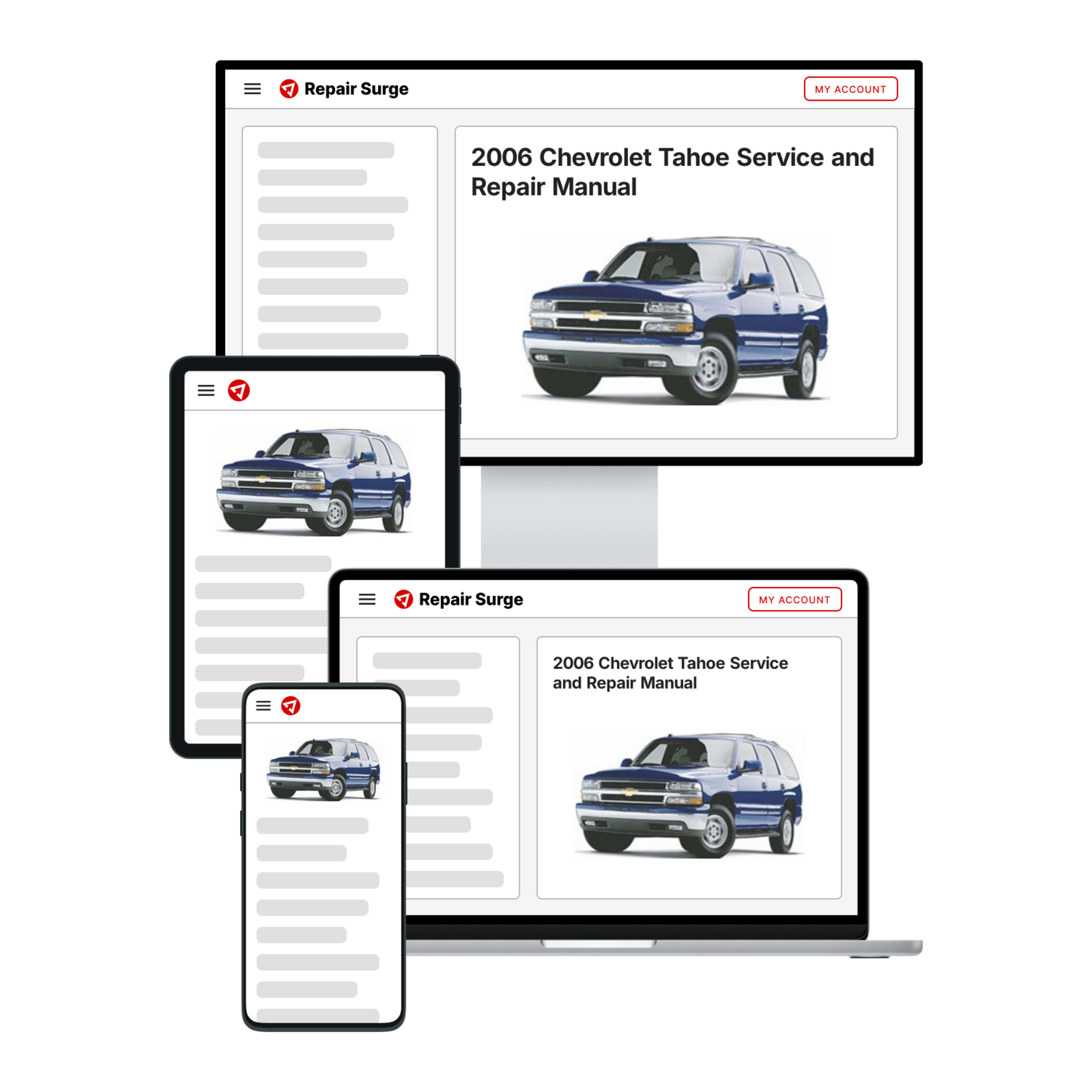 2006 Chevrolet Tahoe service and repair manual hero image