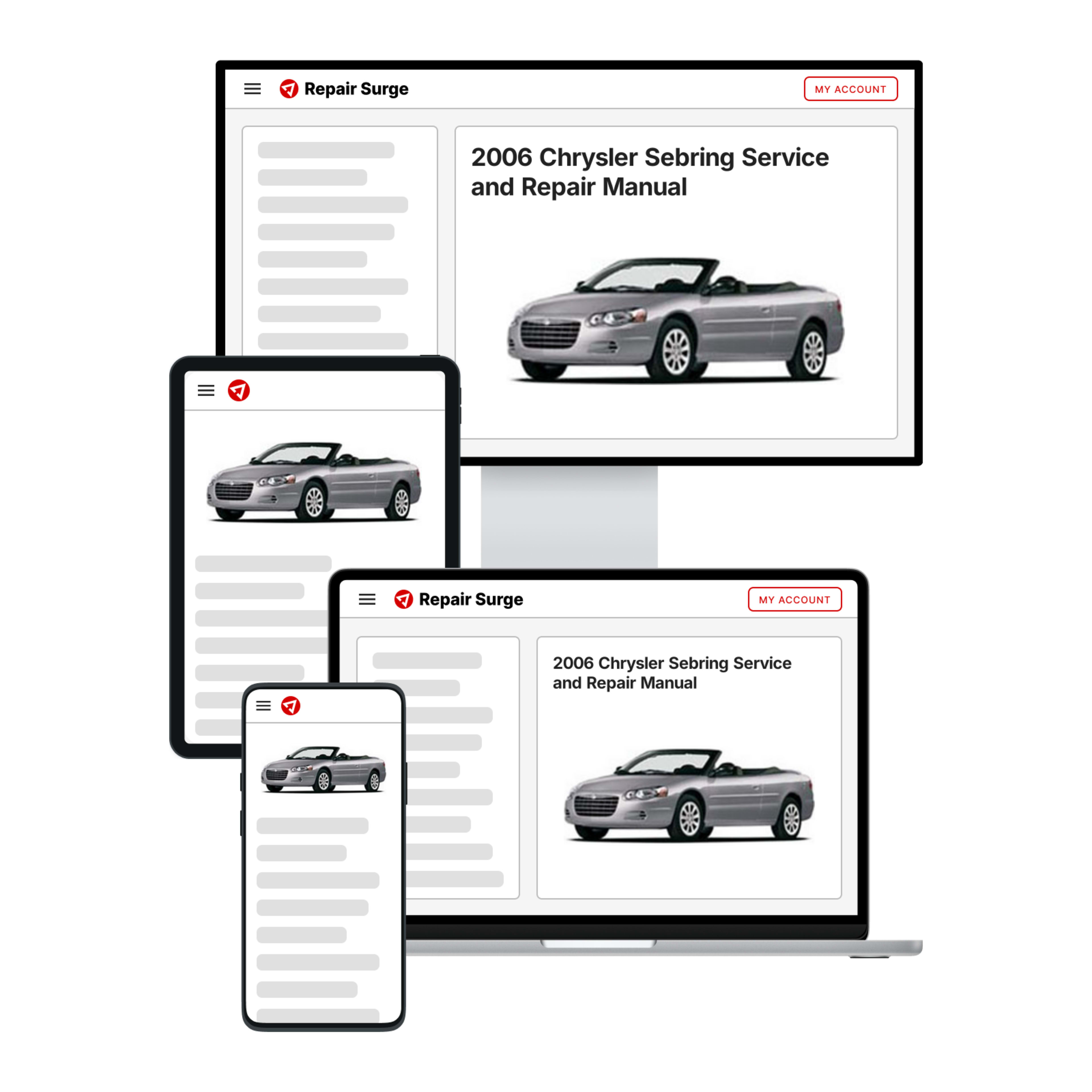 2006 Chrysler Sebring service and repair manual hero image