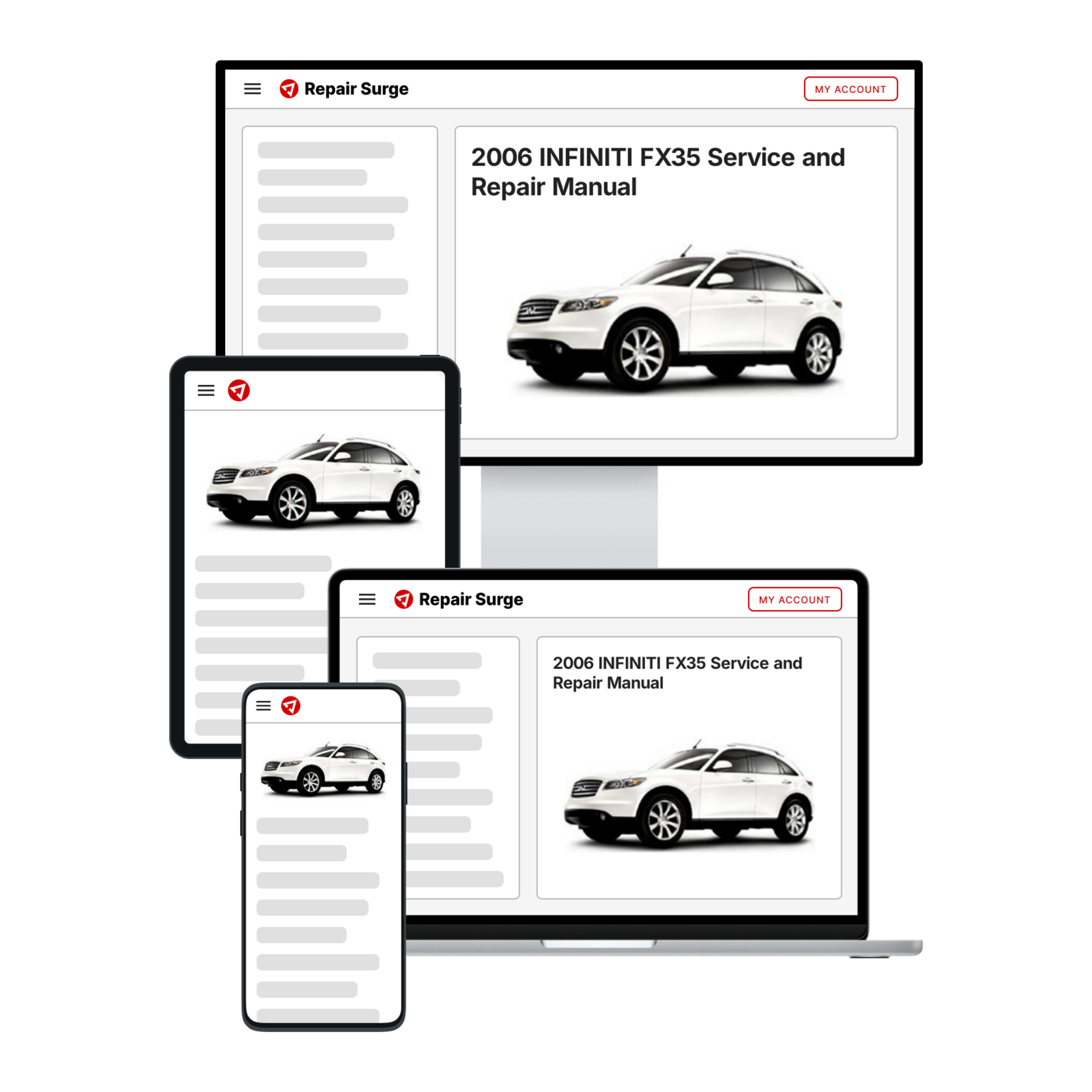 2006 INFINITI FX35 service and repair manual hero image