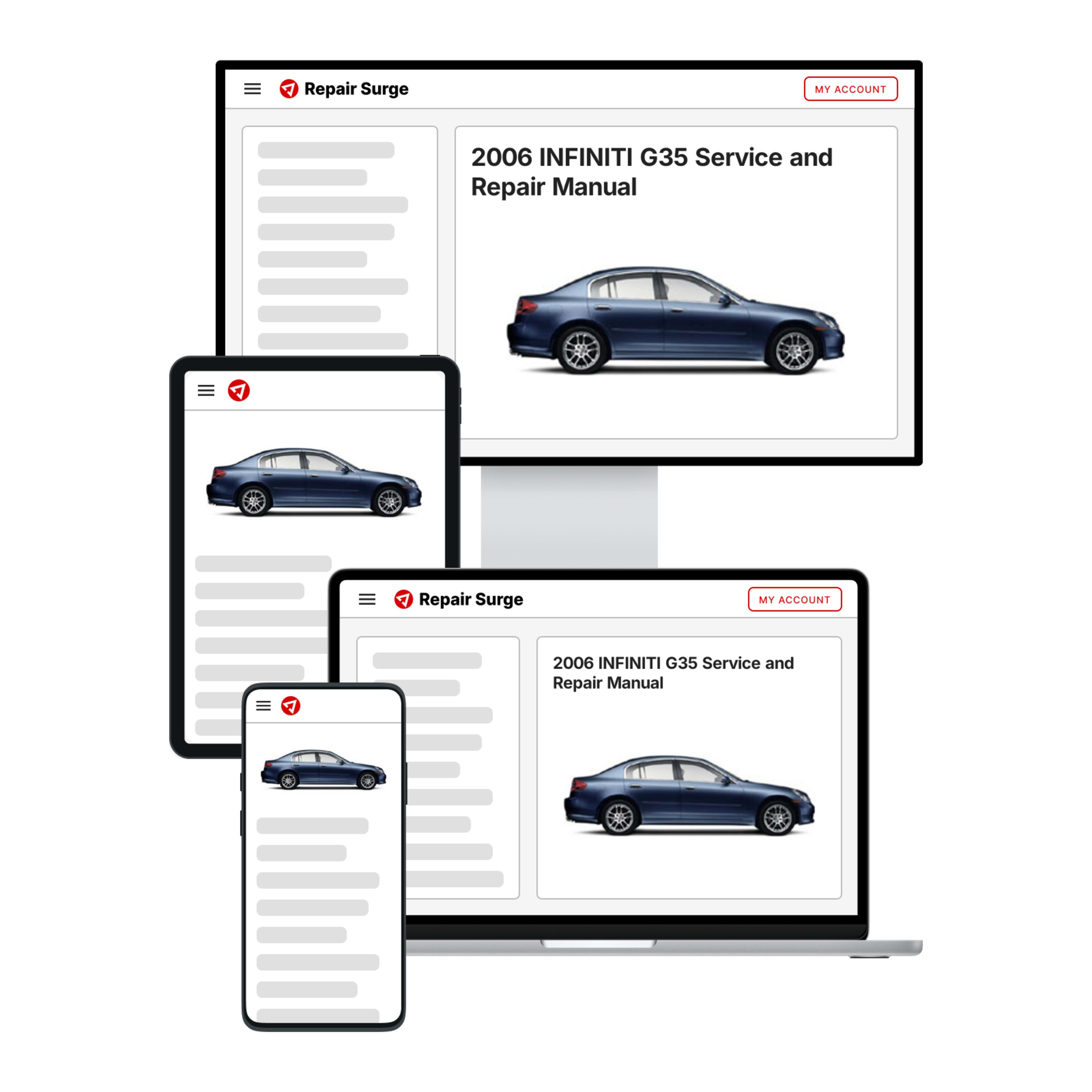 2006 INFINITI G35 service and repair manual hero image