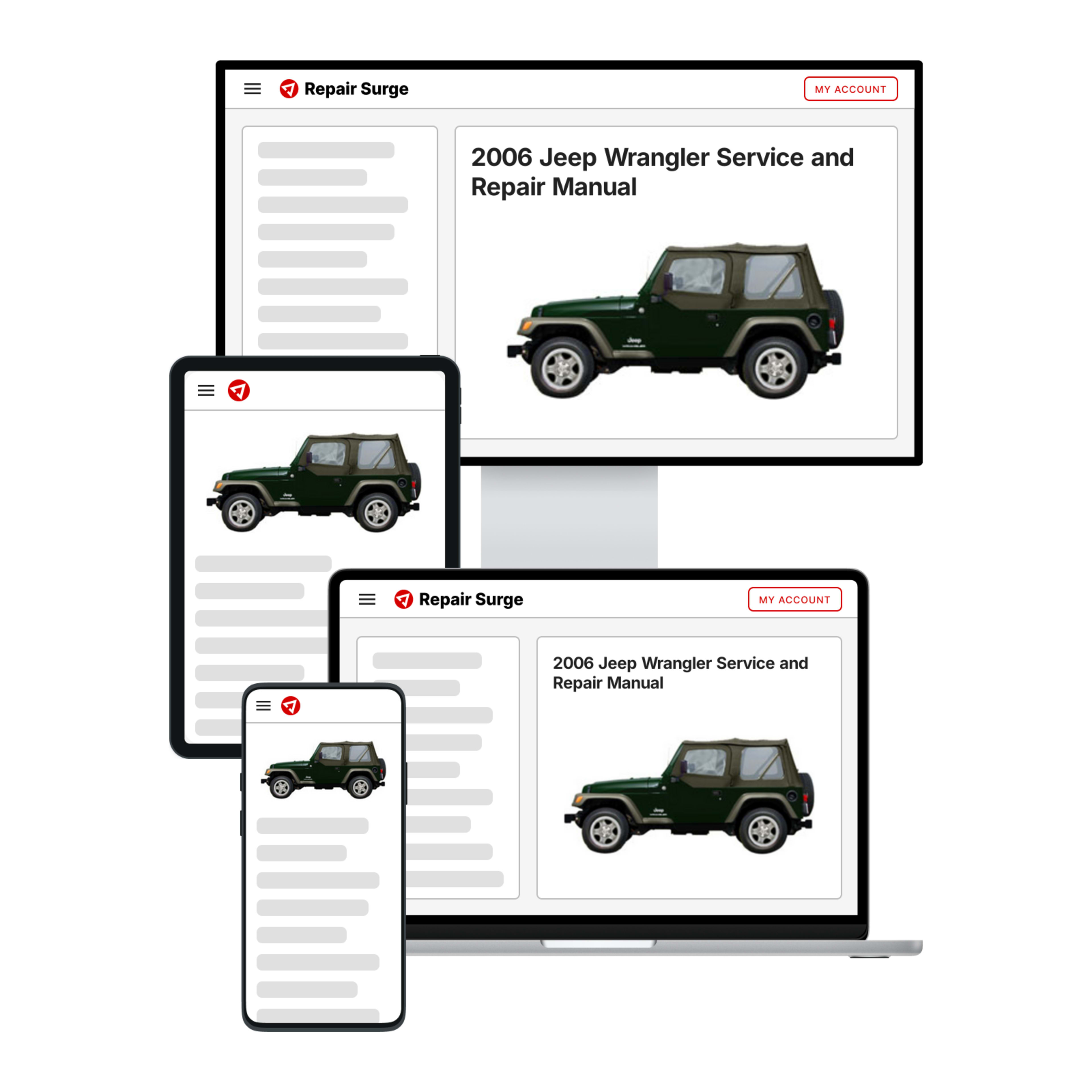 2006 Jeep Wrangler service and repair manual hero image