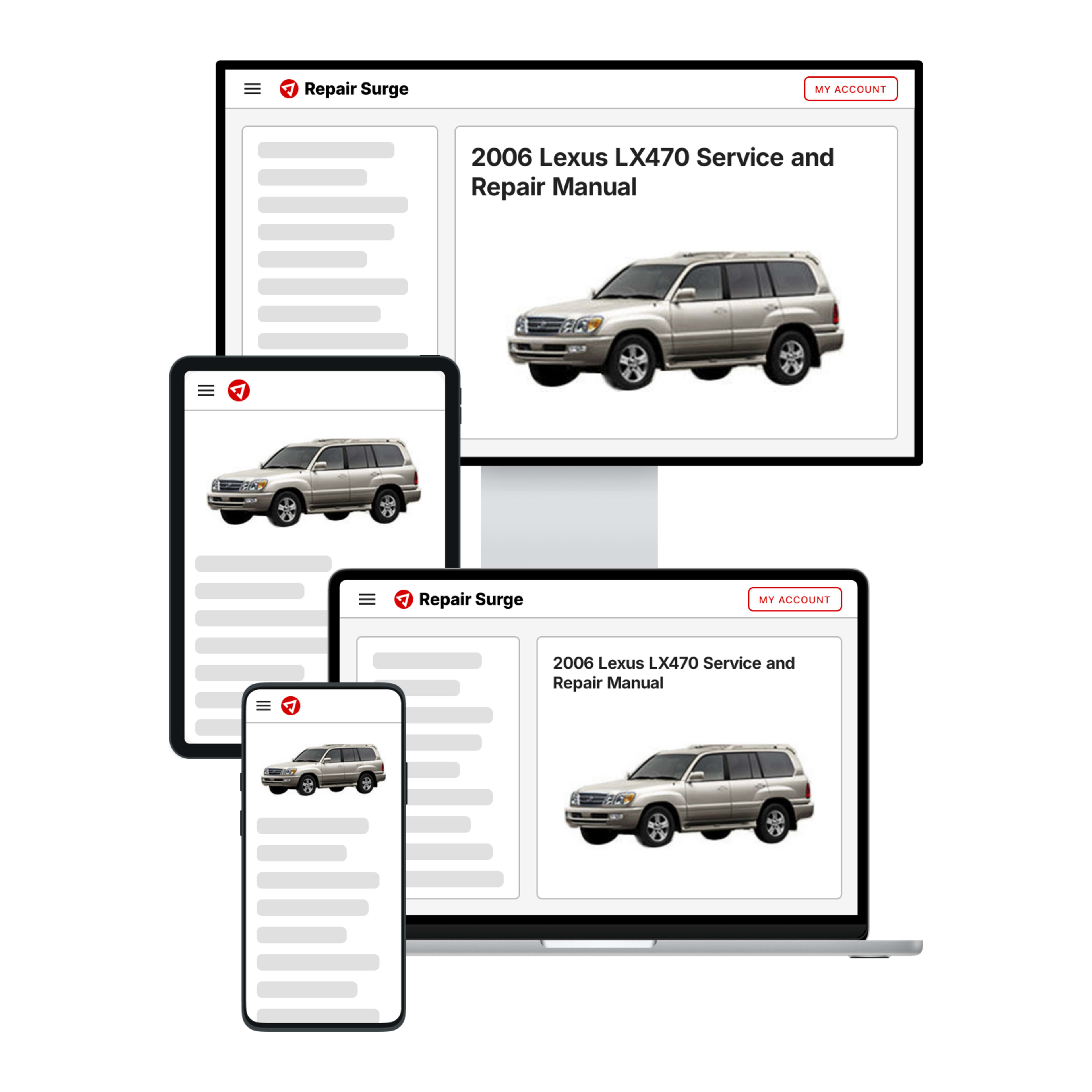 2006 Lexus LX470 service and repair manual hero image