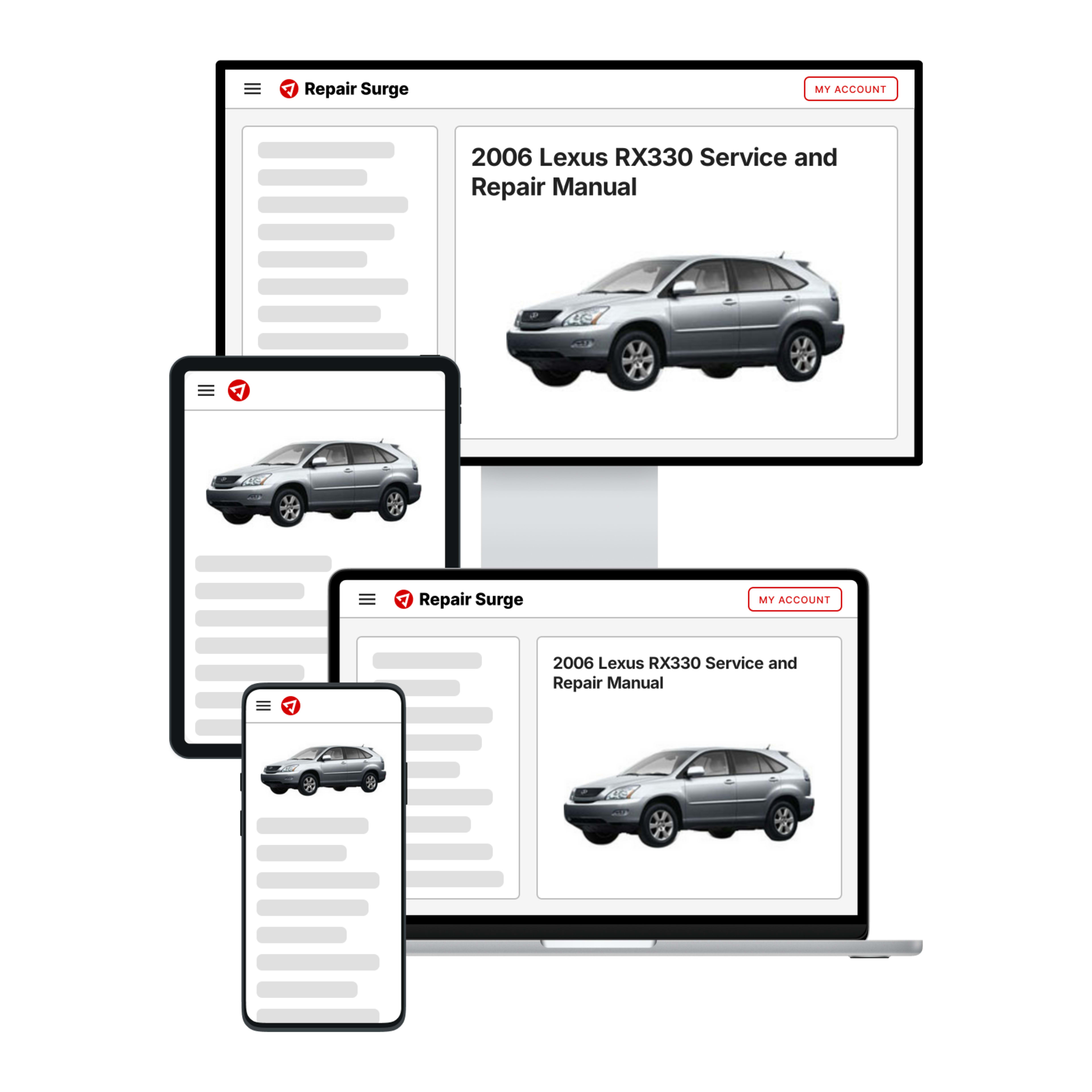 2006 Lexus RX330 service and repair manual hero image