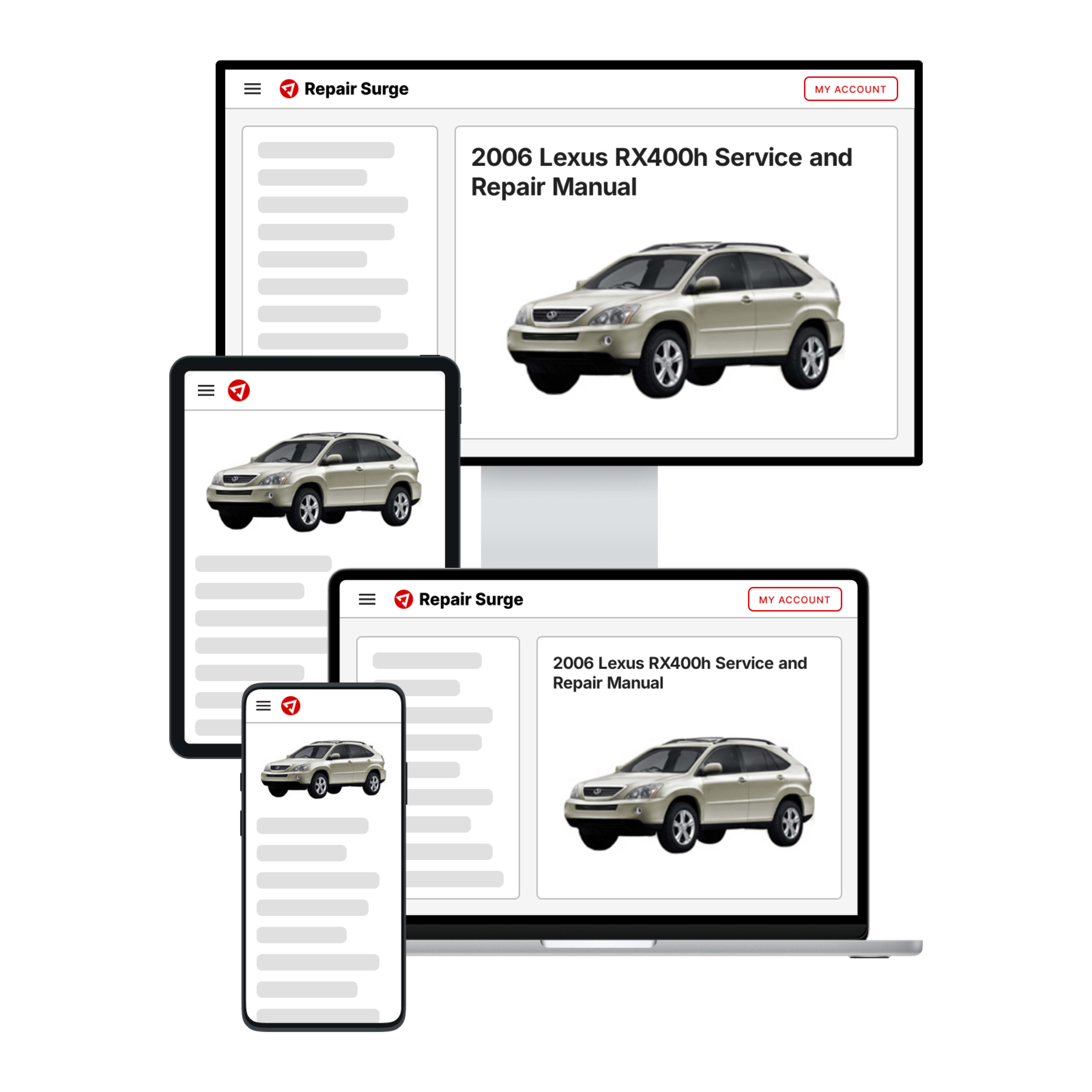2006 Lexus RX400h service and repair manual hero image