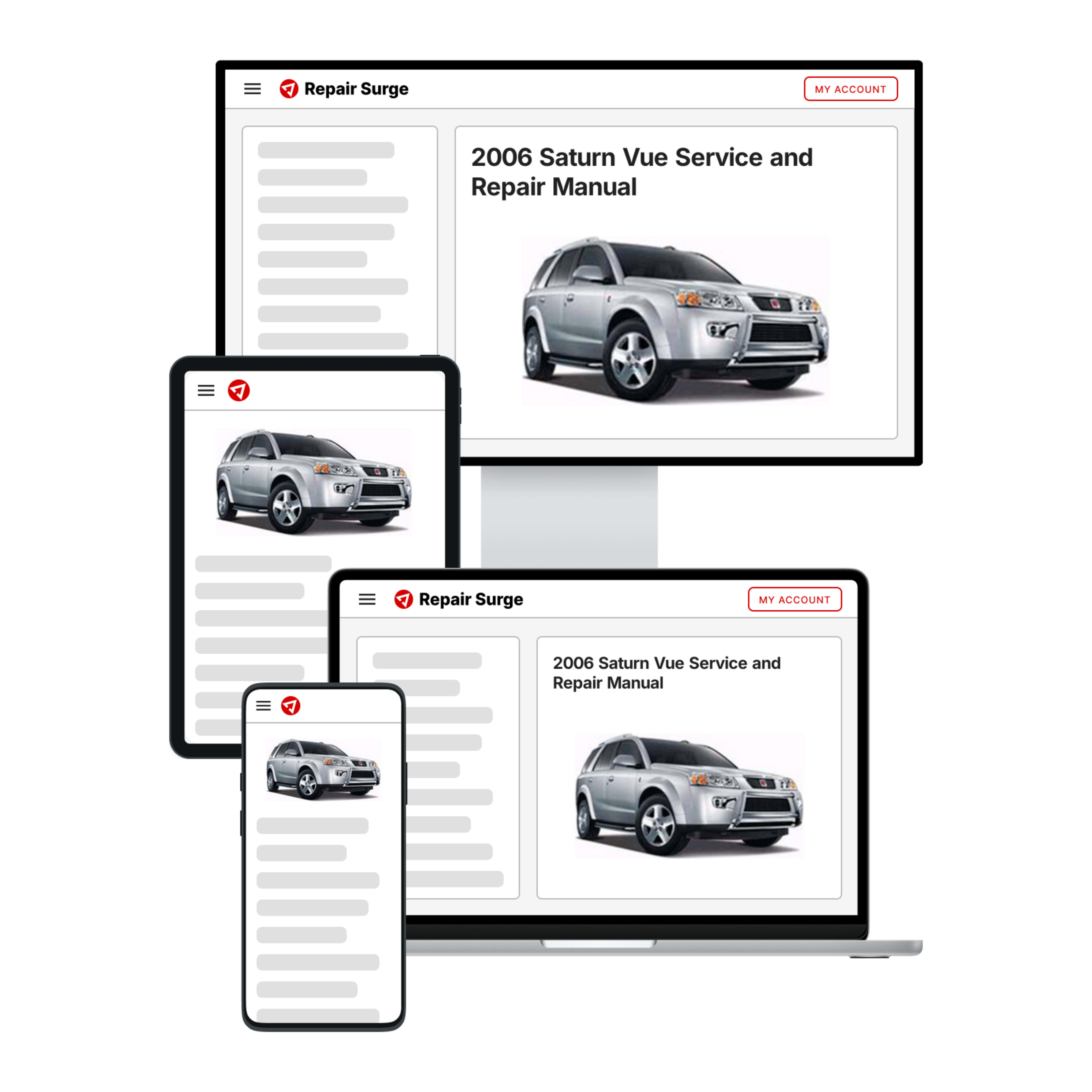 2006 Saturn Vue service and repair manual hero image