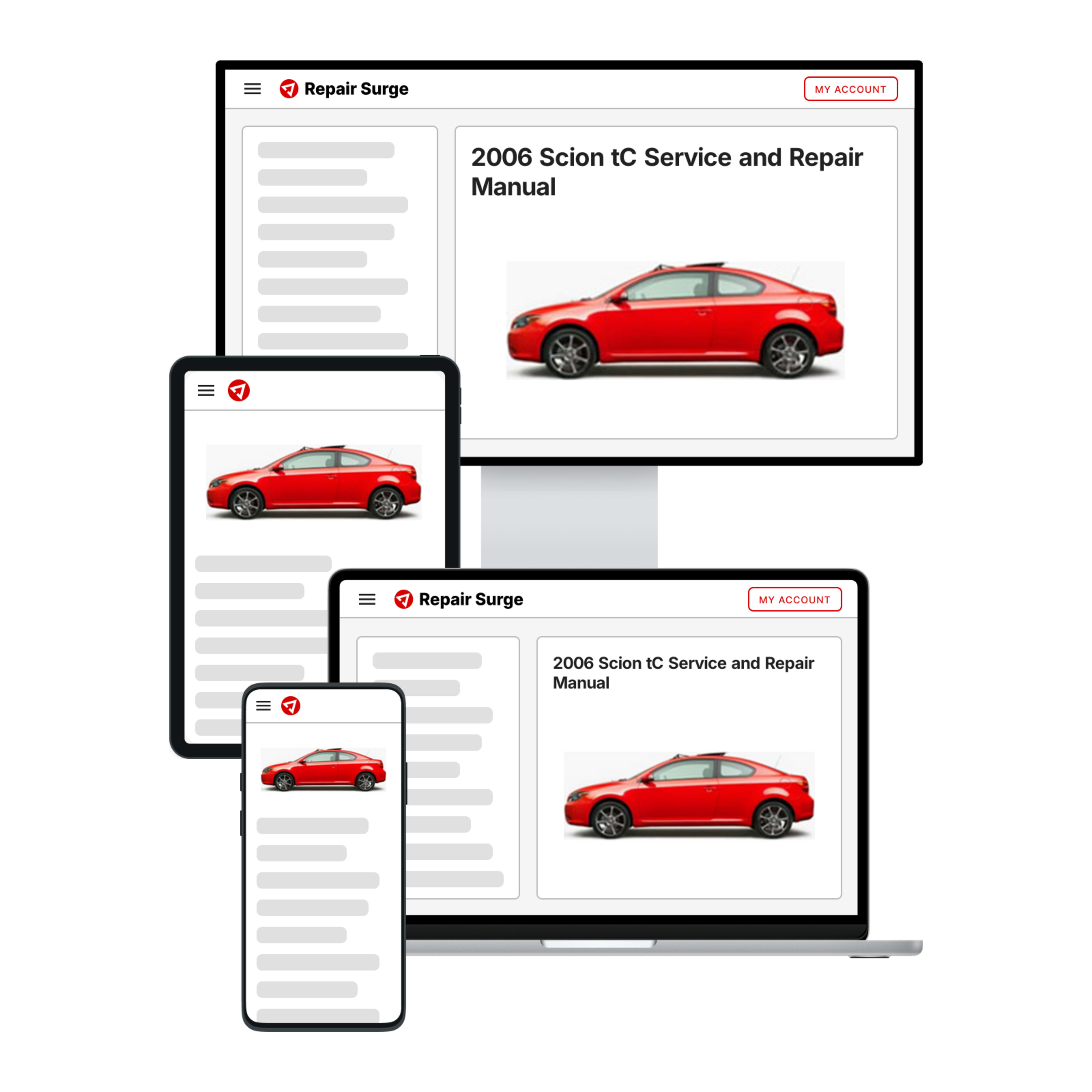 2006 Scion tC service and repair manual hero image