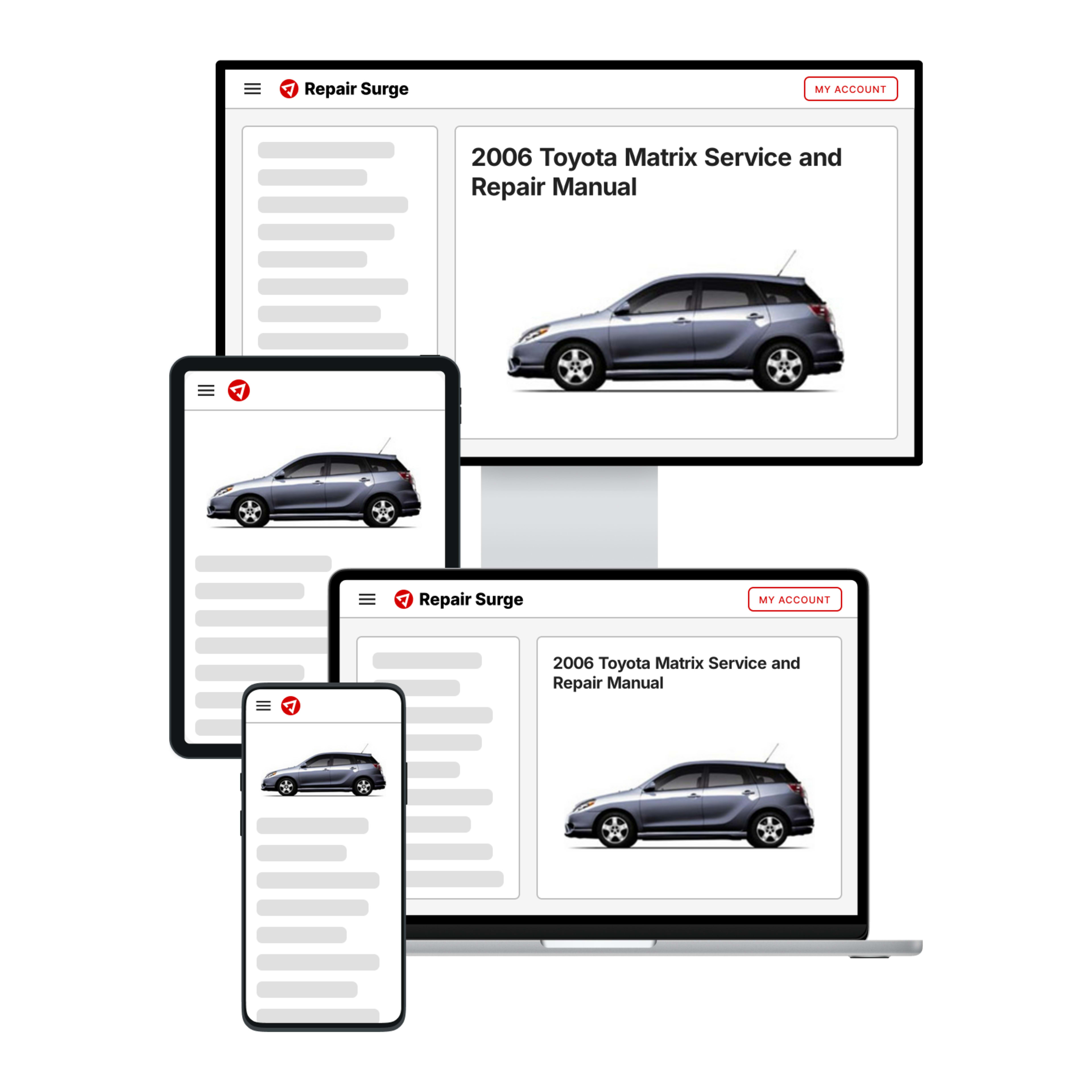 2006 Toyota Matrix service and repair manual hero image