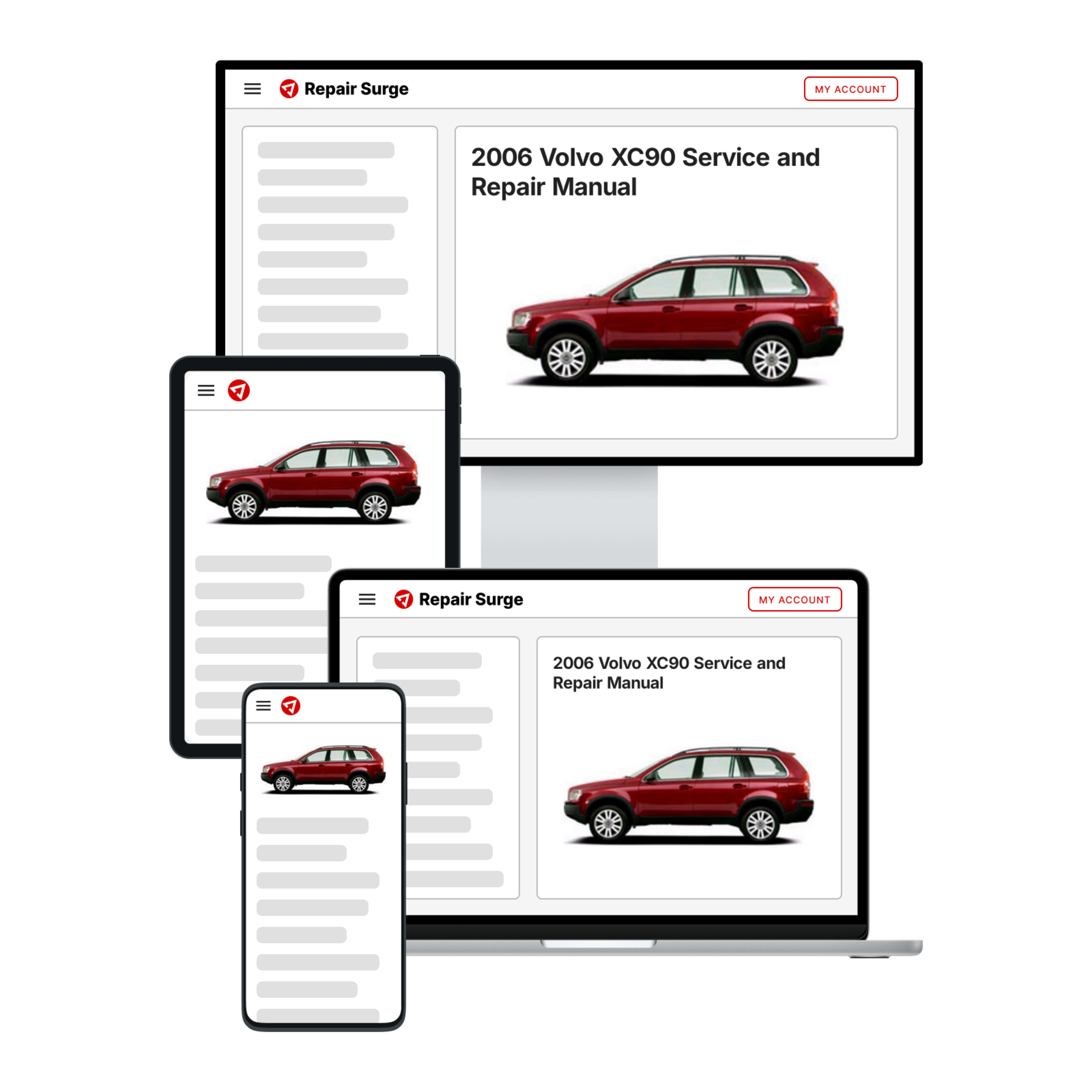 2006 Volvo XC90 service and repair manual hero image