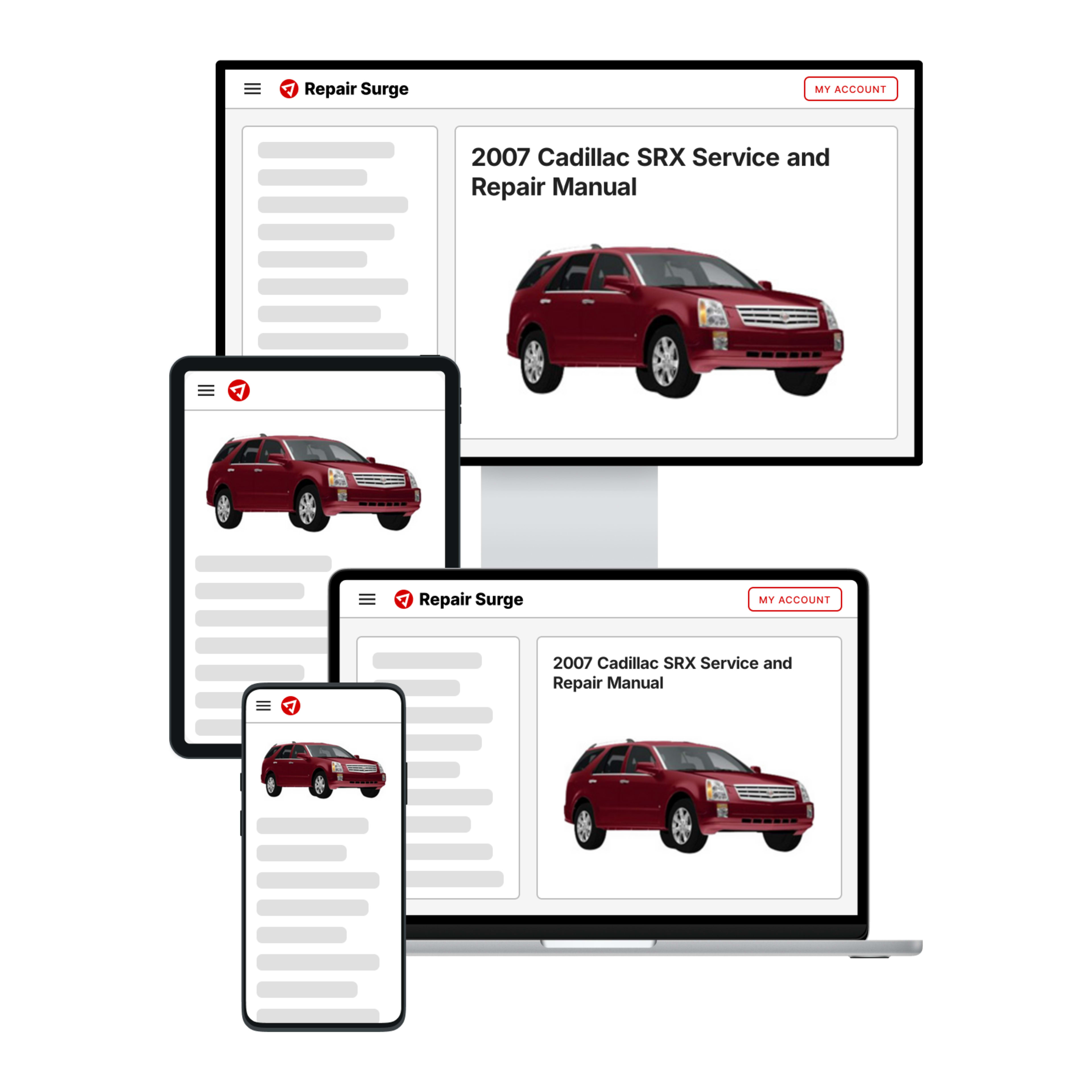 2007 Cadillac SRX service and repair manual hero image