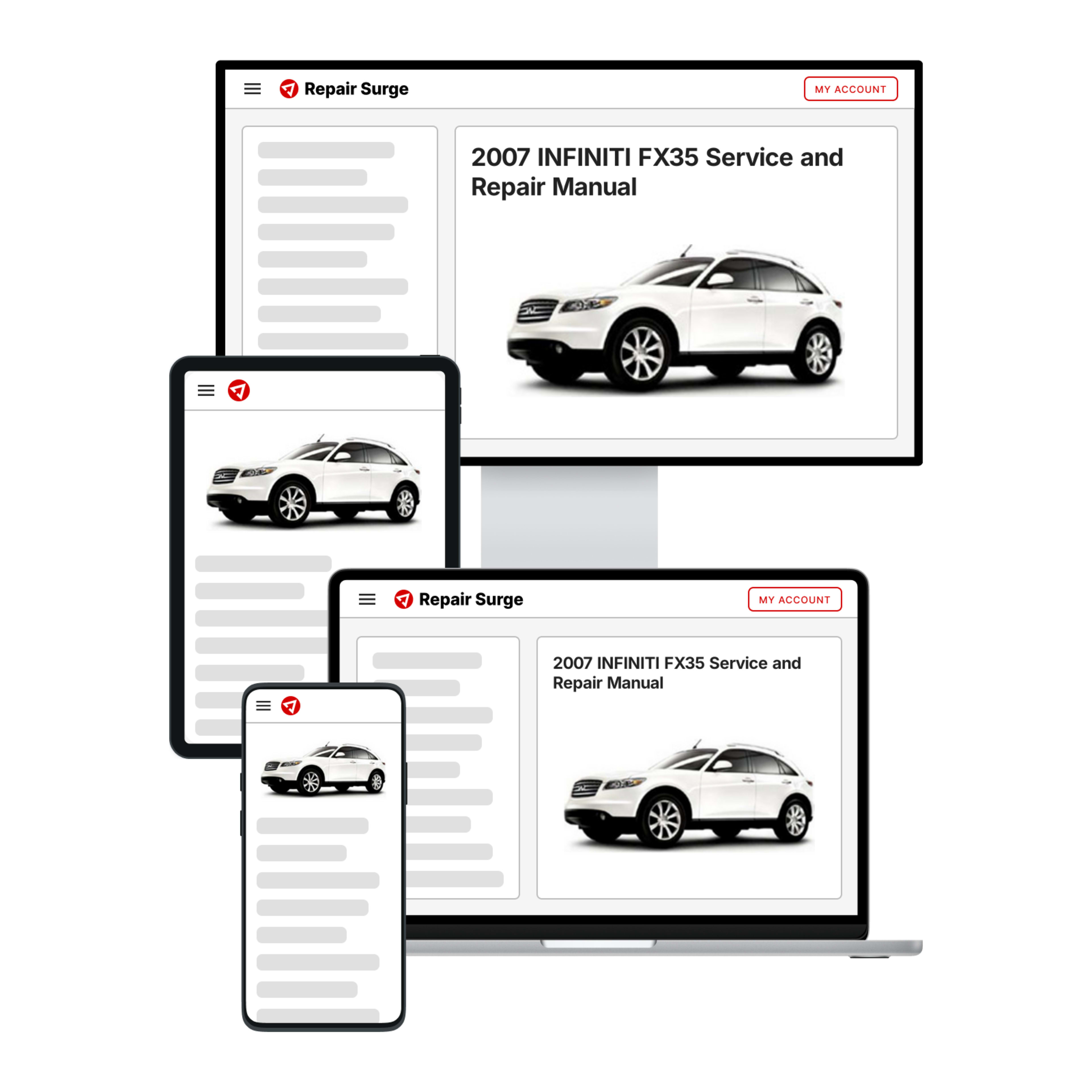 2007 INFINITI FX35 service and repair manual hero image
