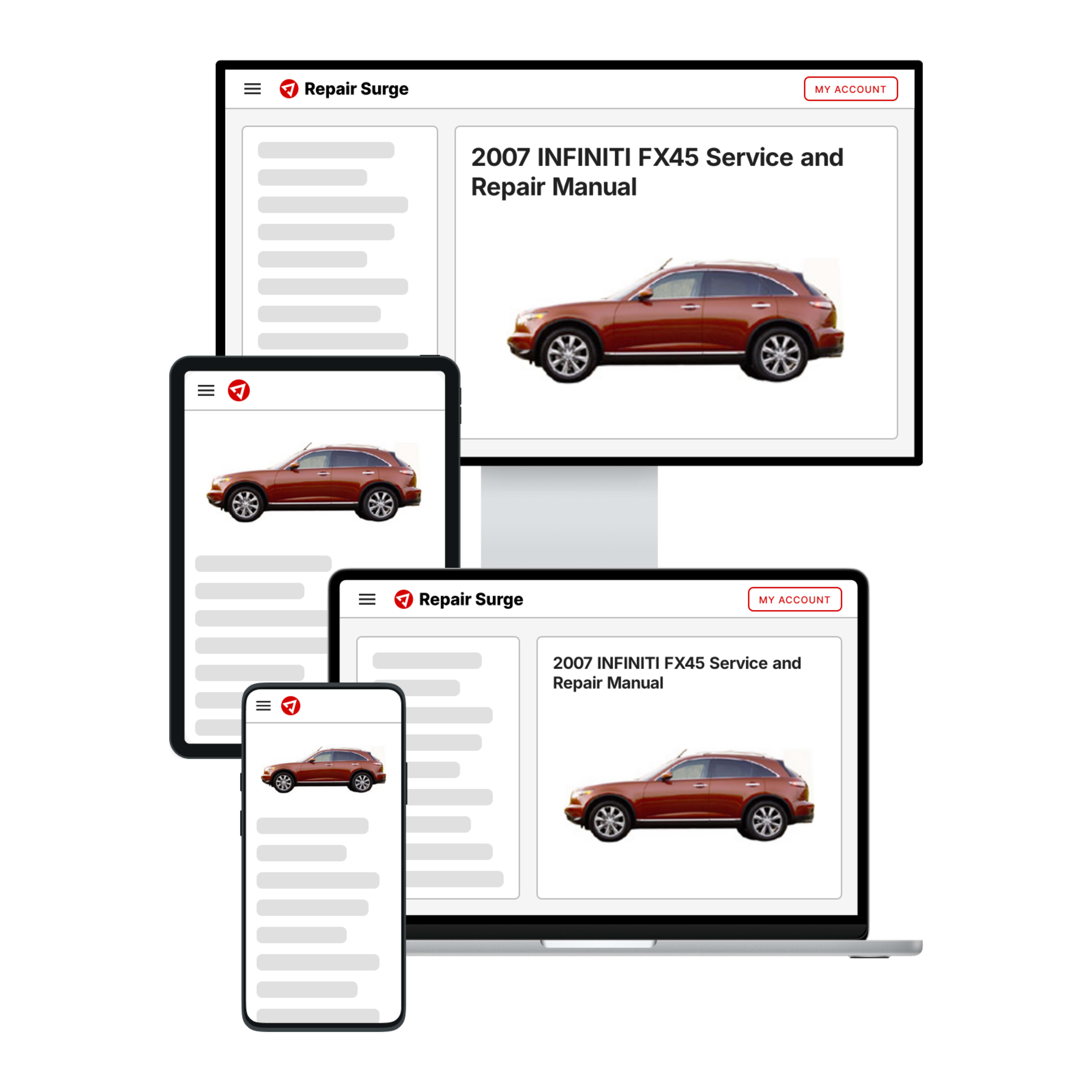 2007 INFINITI FX45 service and repair manual hero image