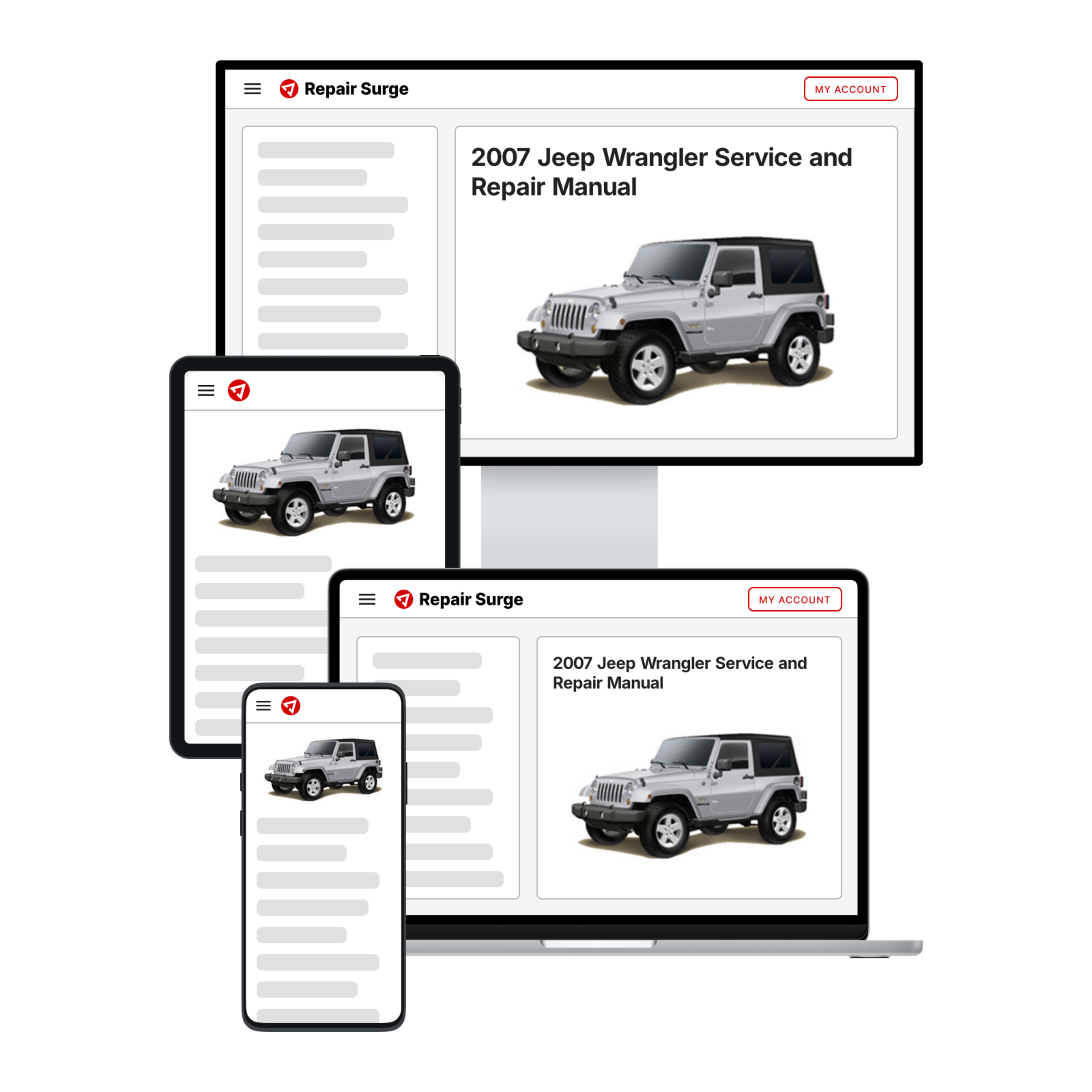 2007 Jeep Wrangler service and repair manual hero image