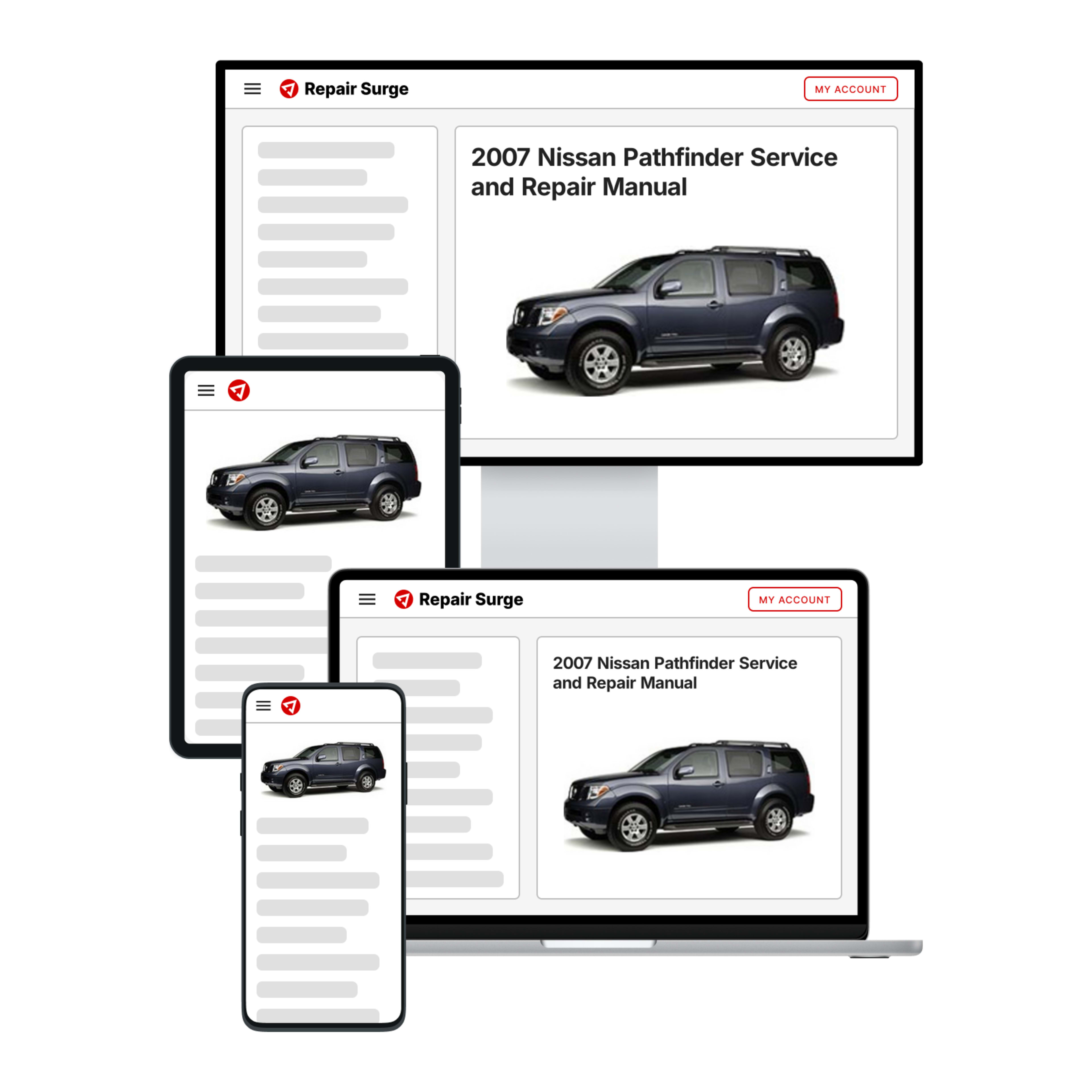 2007 Nissan Pathfinder service and repair manual hero image