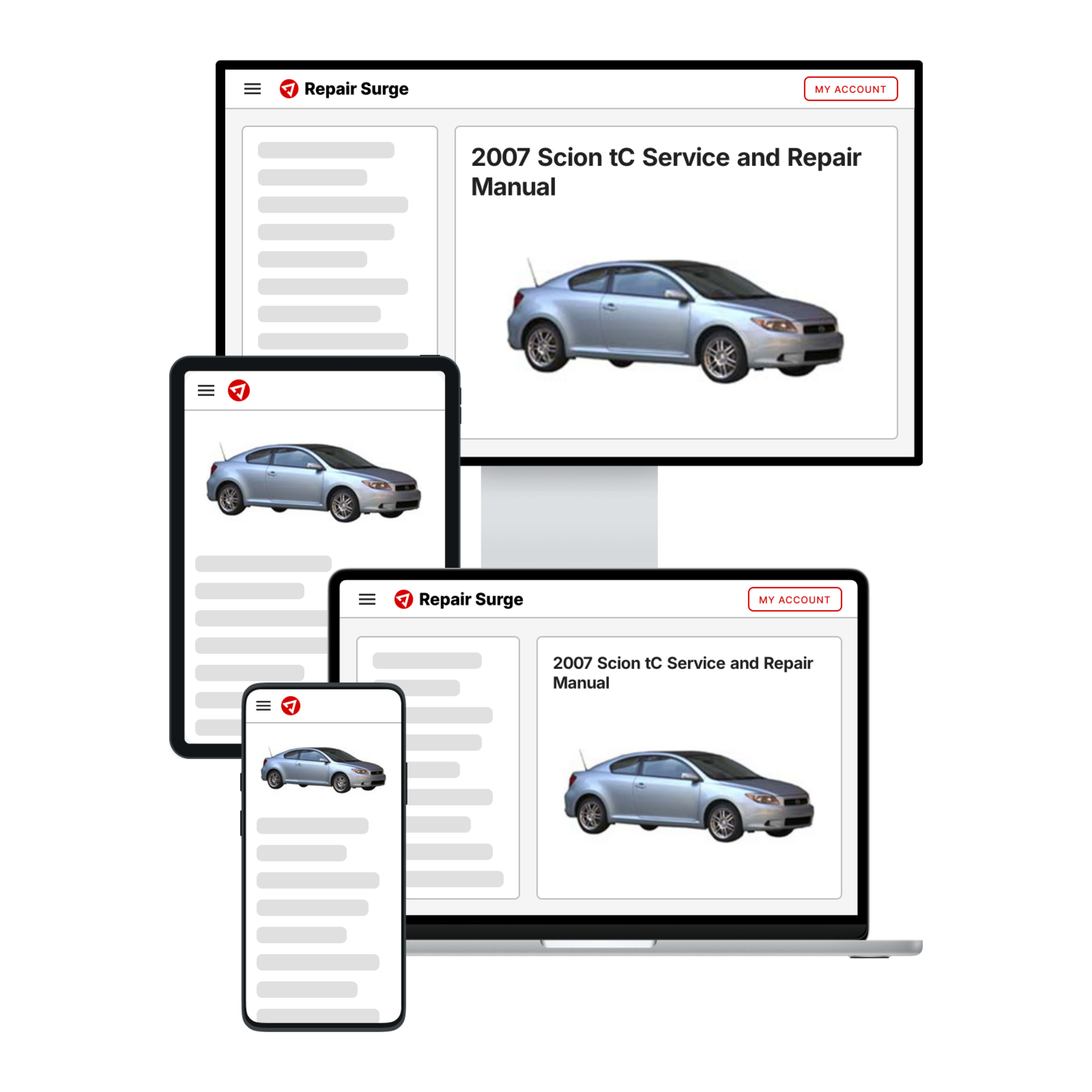 2007 Scion tC service and repair manual hero image