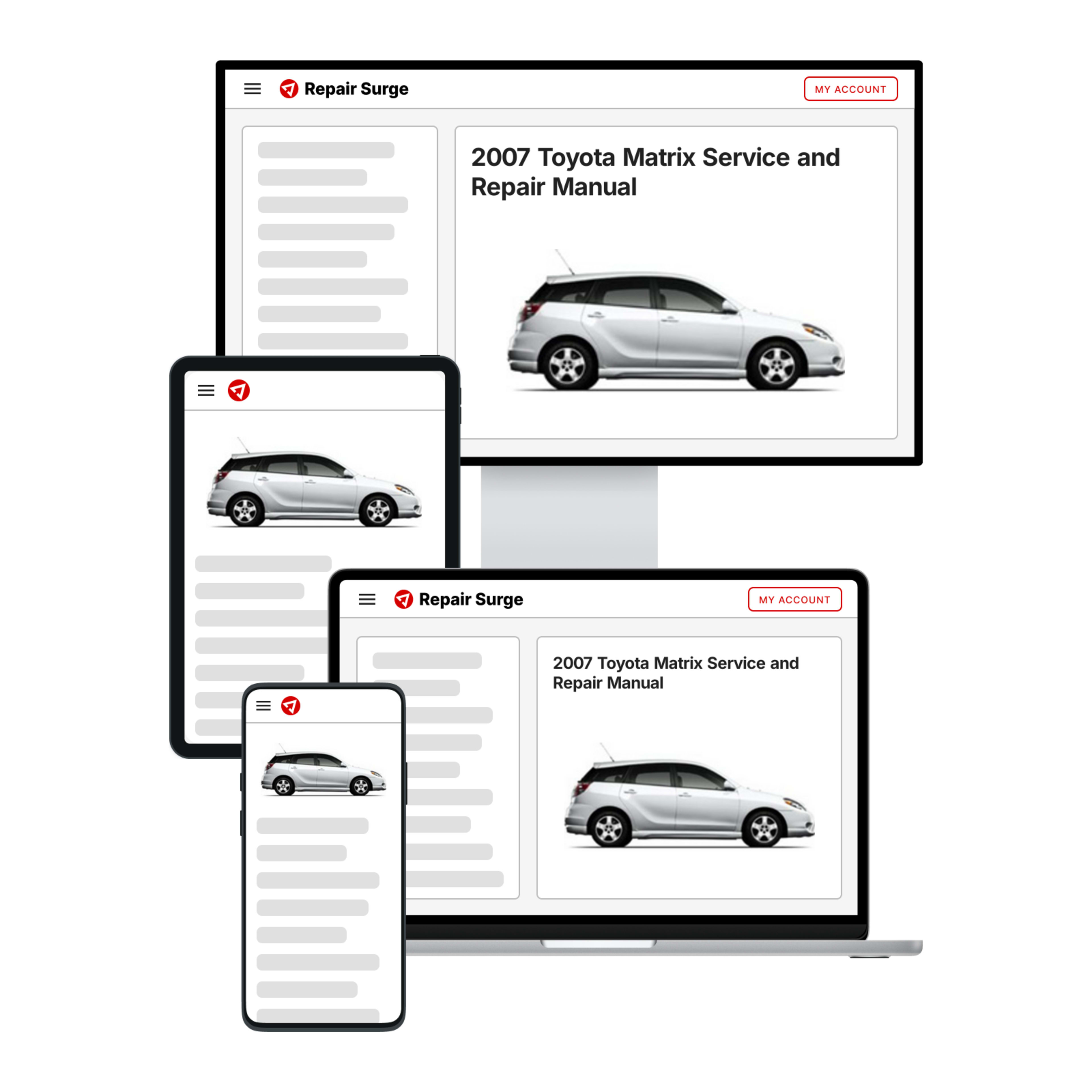 2007 Toyota Matrix service and repair manual hero image
