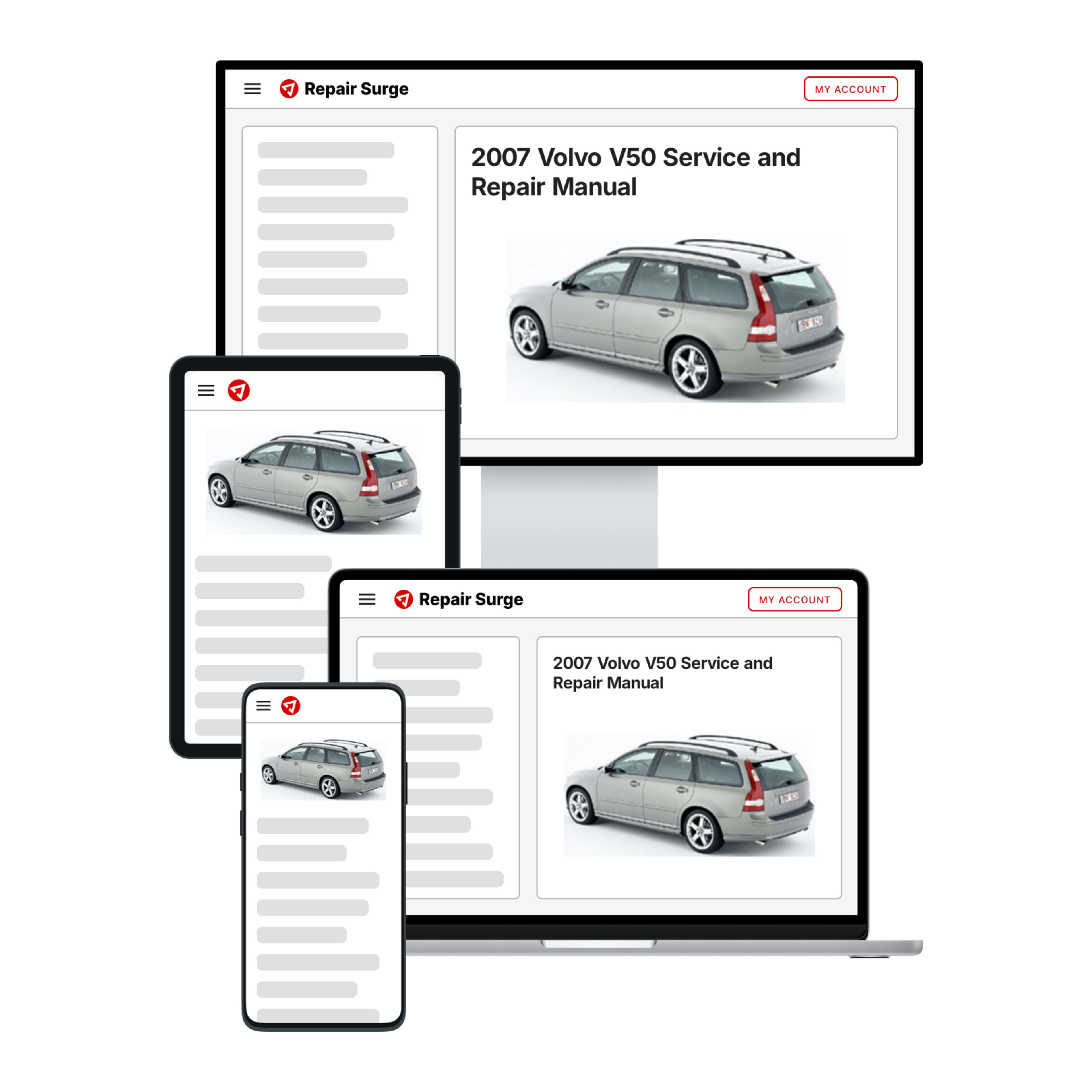 2007 Volvo V50 service and repair manual hero image