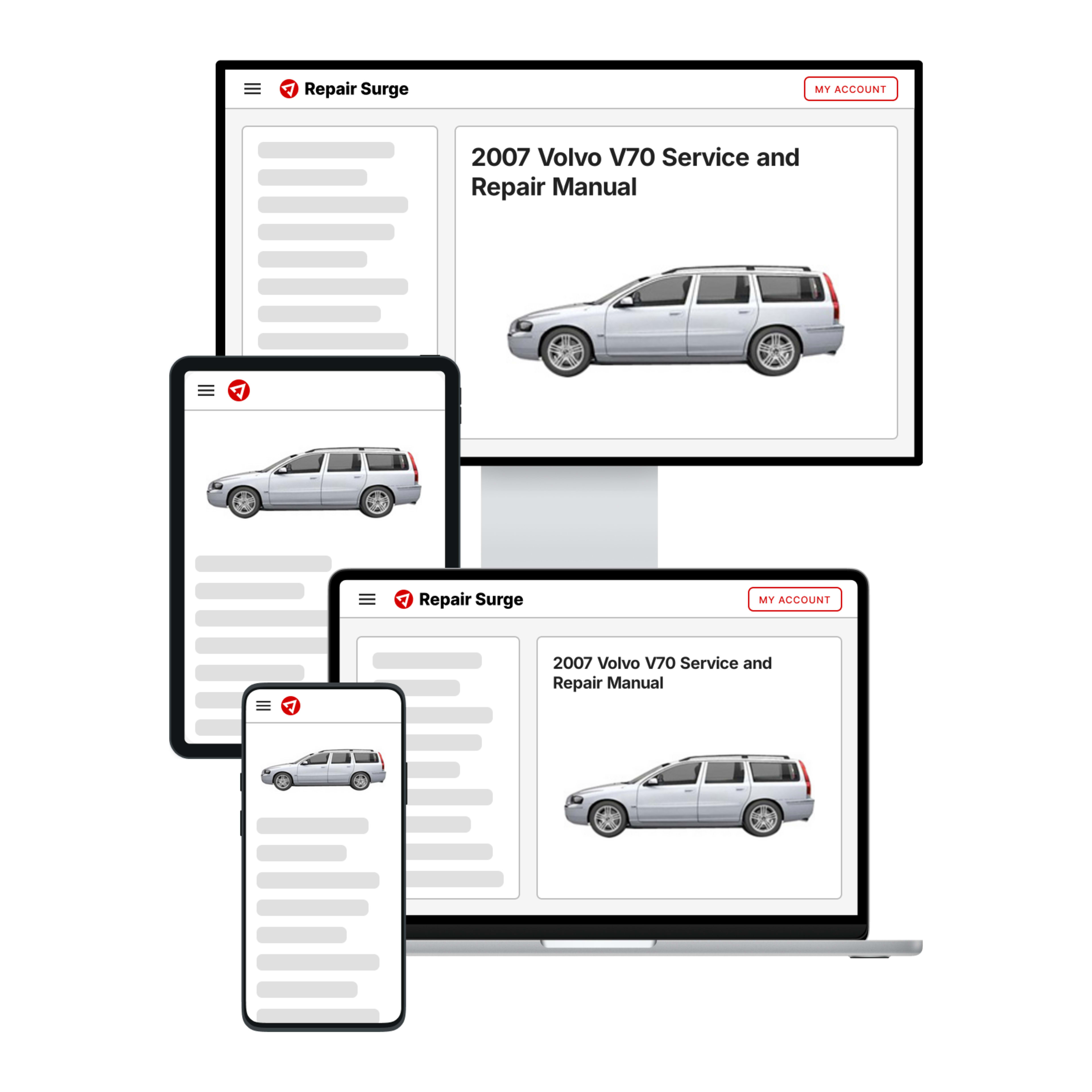 2007 Volvo V70 service and repair manual hero image