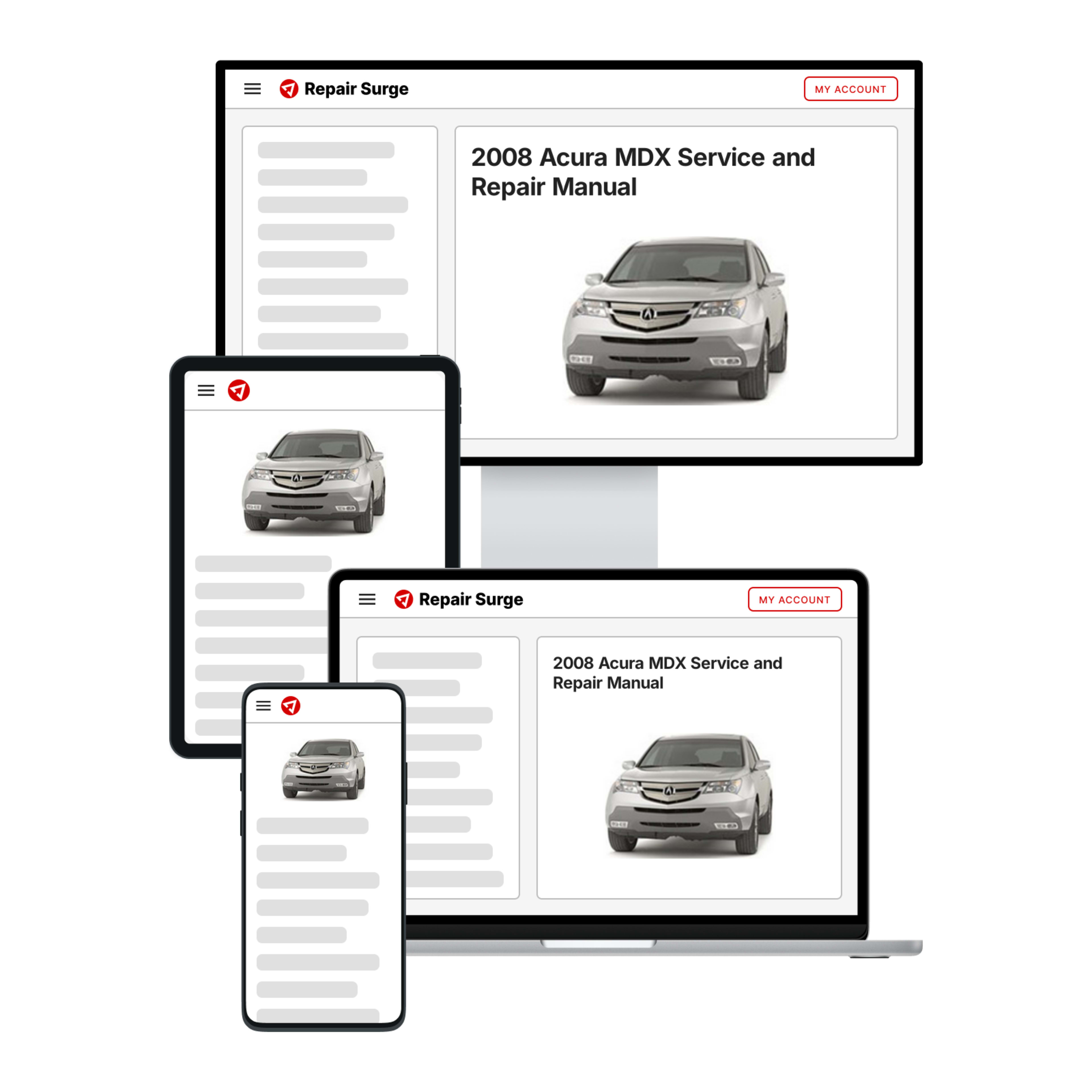 2008 Acura MDX service and repair manual hero image