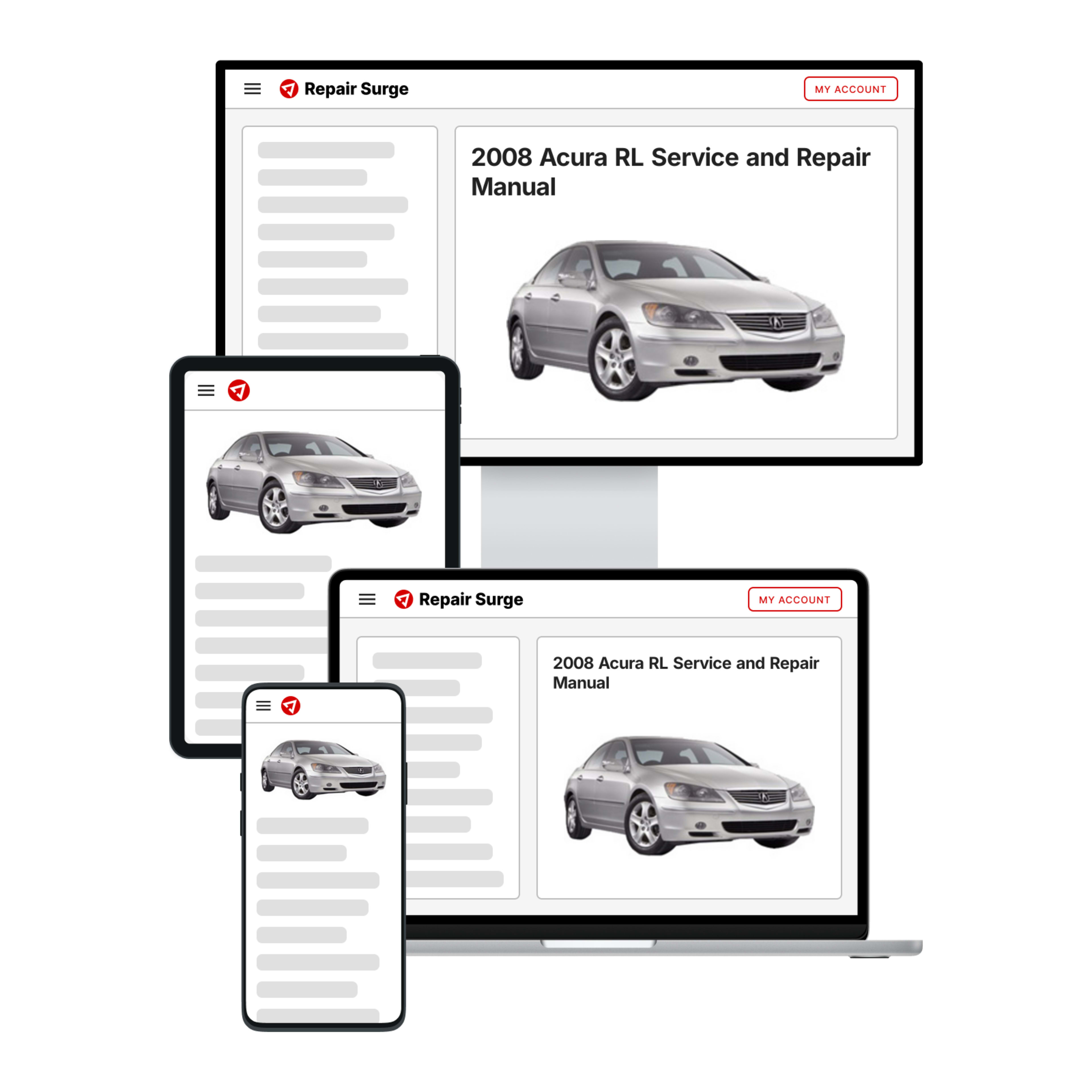 2008 Acura RL service and repair manual hero image