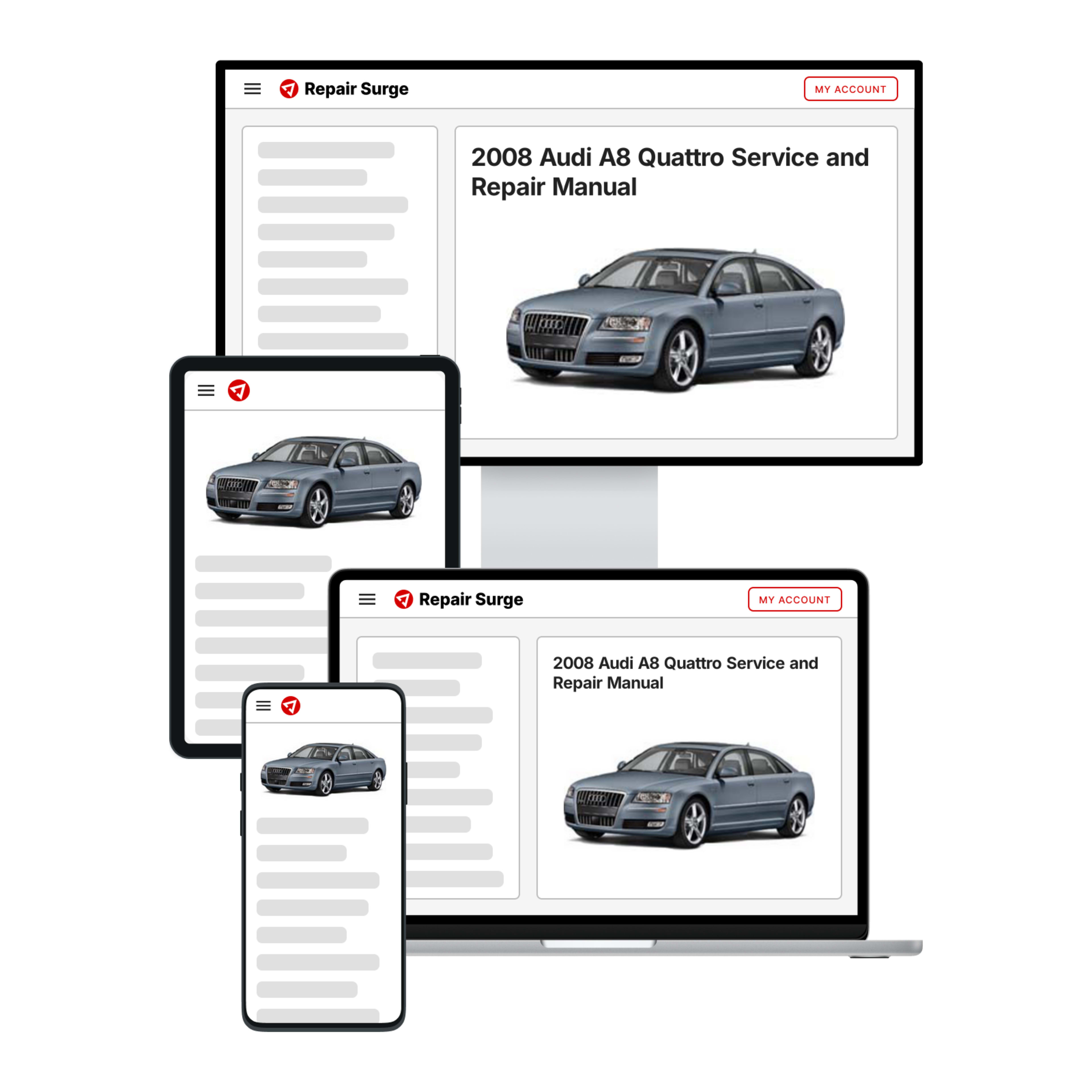 2008 Audi A8 Quattro service and repair manual hero image