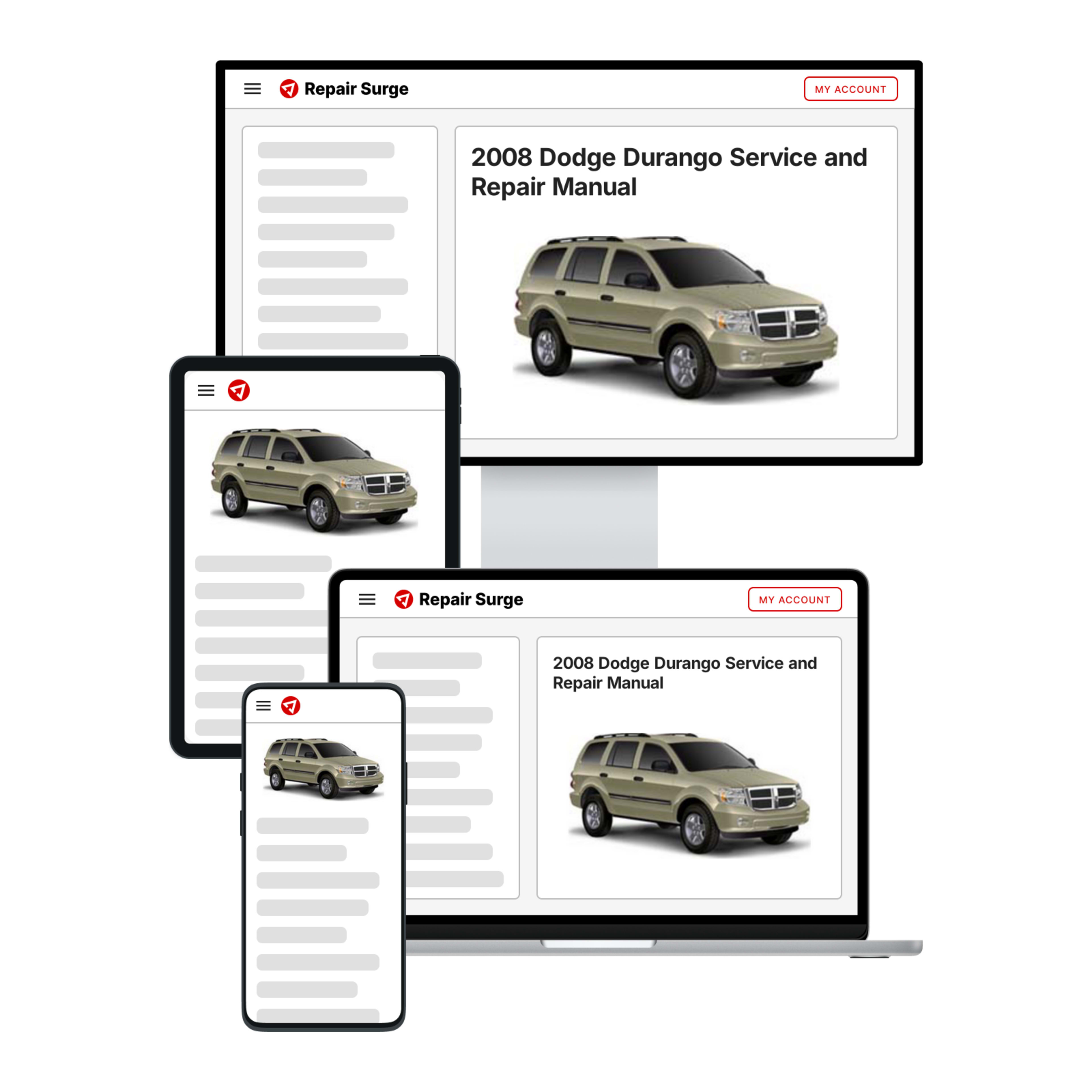 2008 Dodge Durango service and repair manual hero image