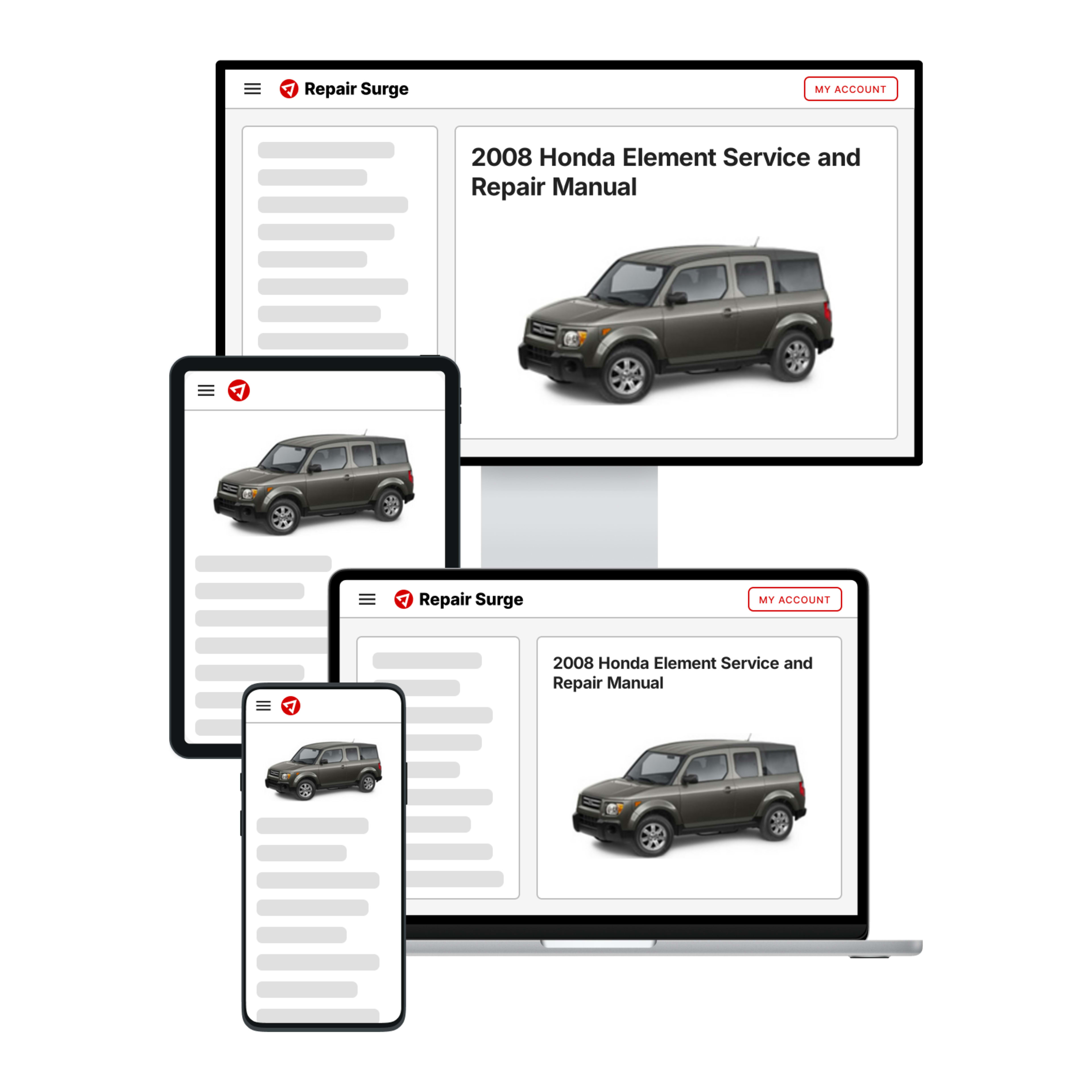 2008 Honda Element service and repair manual hero image