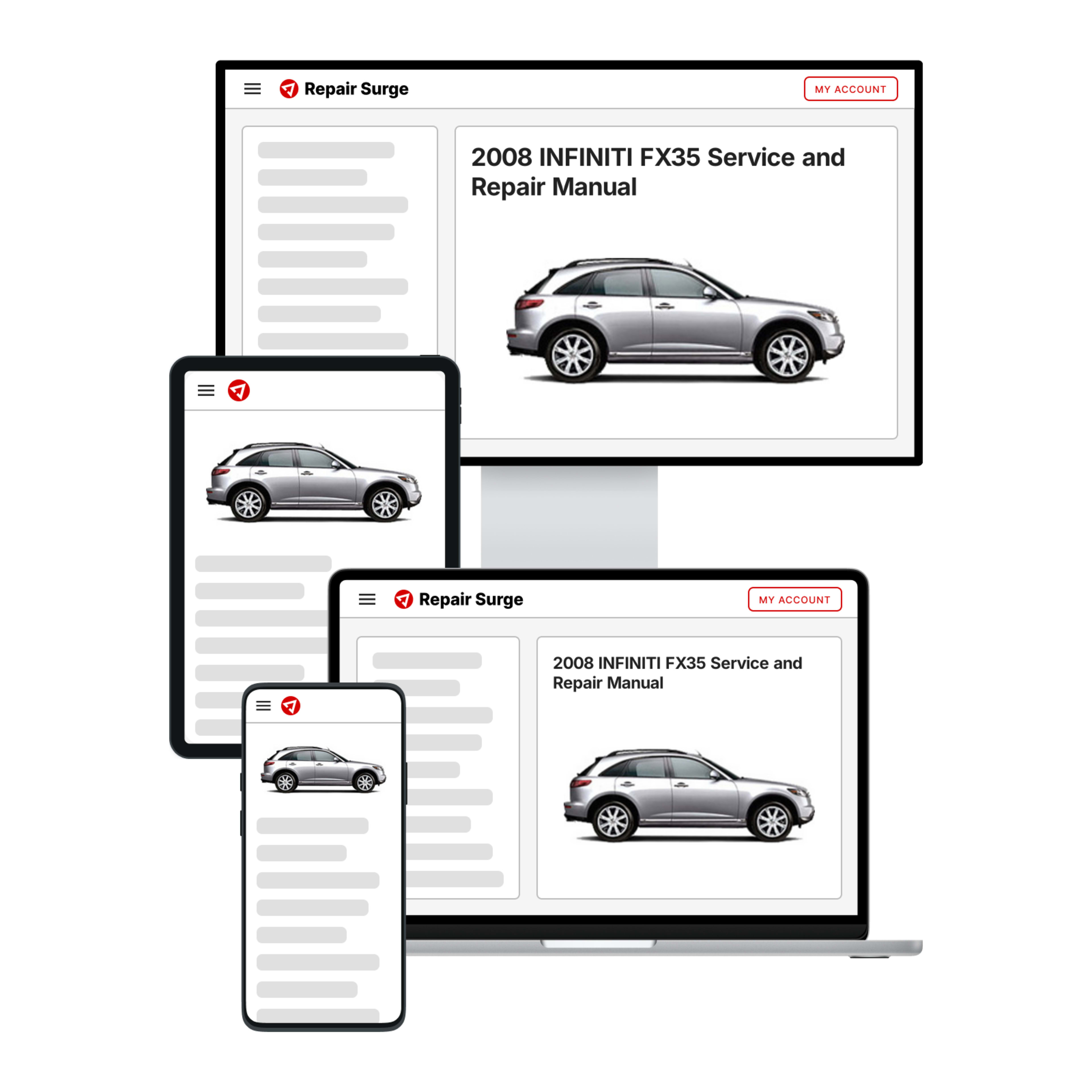 2008 INFINITI FX35 service and repair manual hero image
