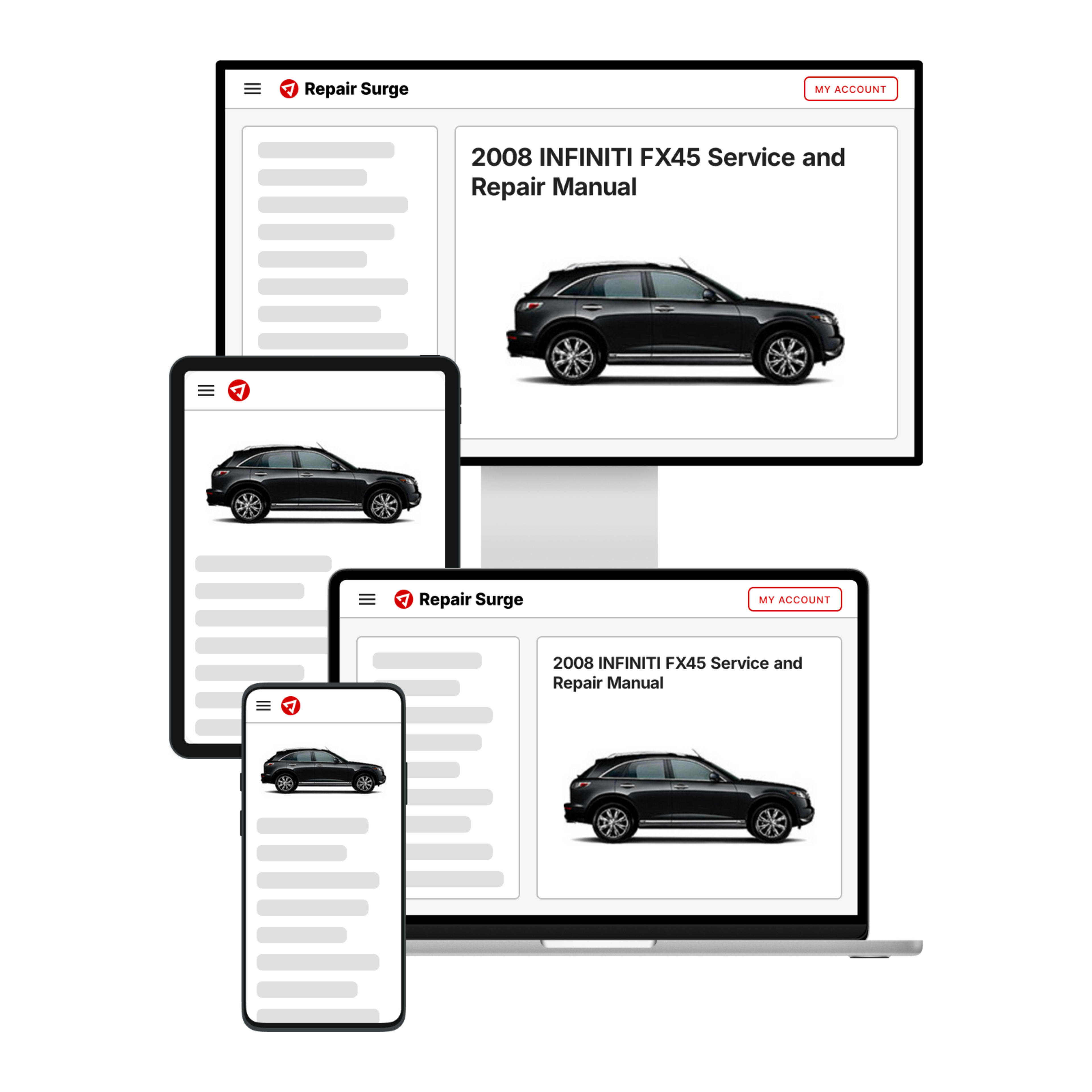 2008 INFINITI FX45 service and repair manual hero image