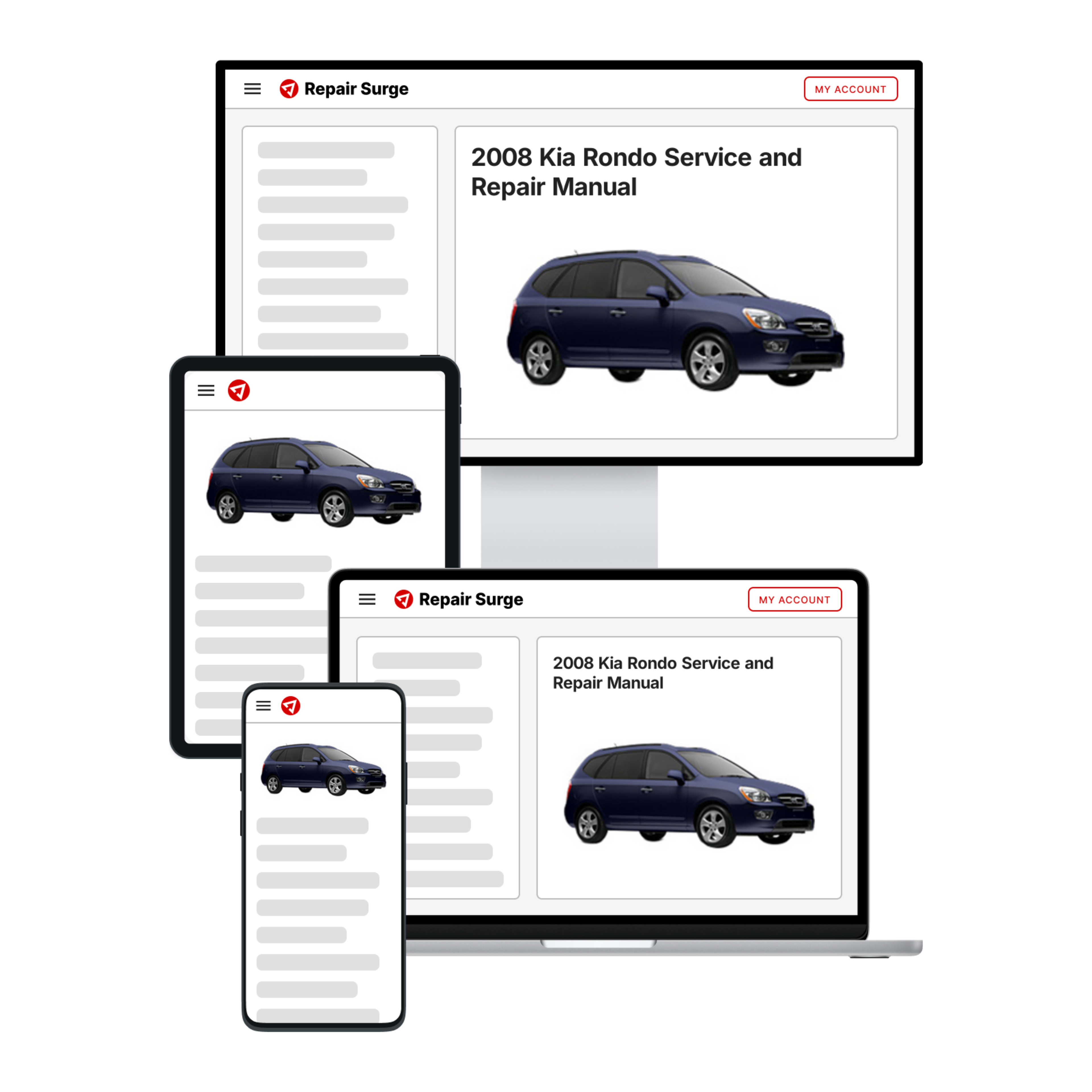 2008 Kia Rondo service and repair manual hero image