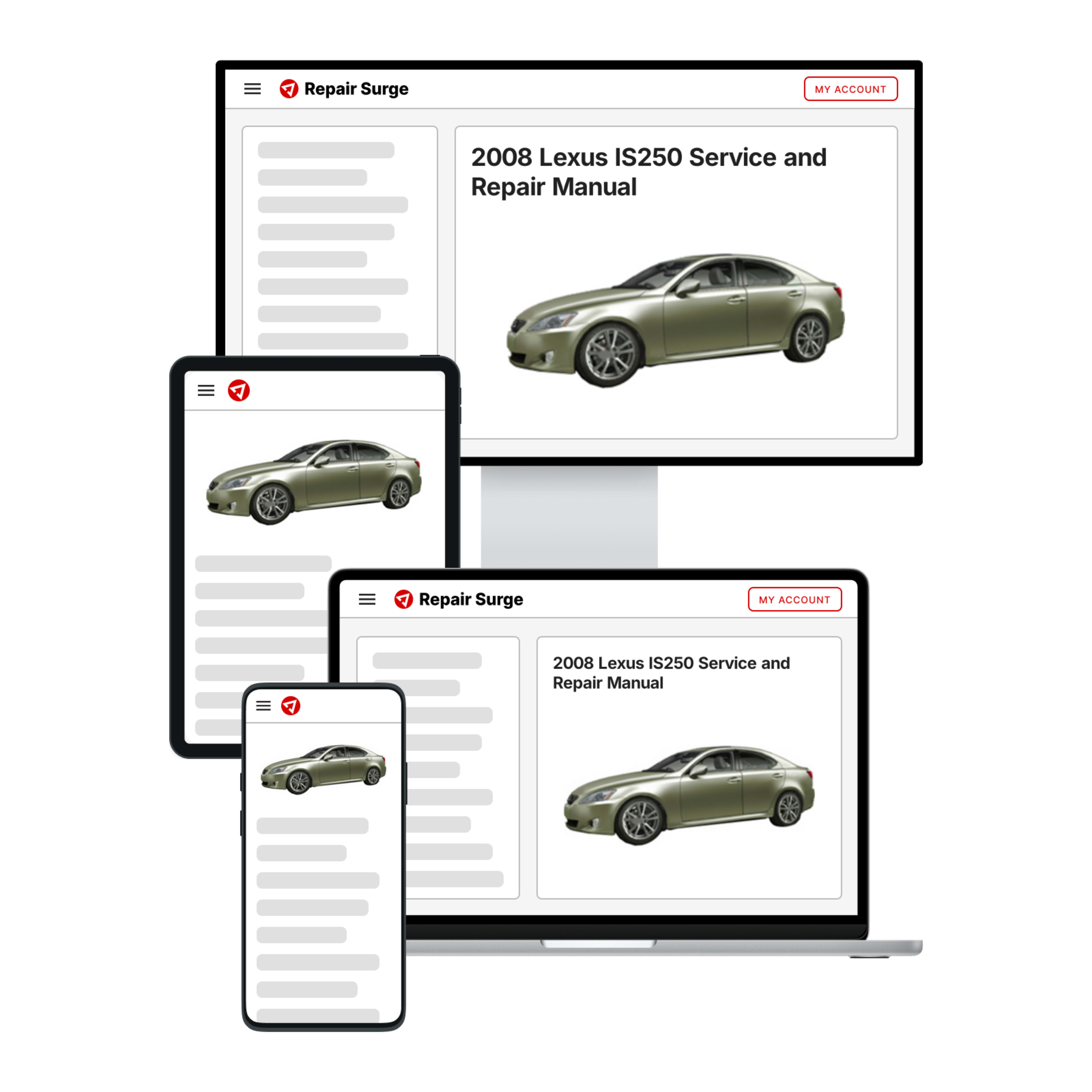 2008 Lexus IS250 service and repair manual hero image
