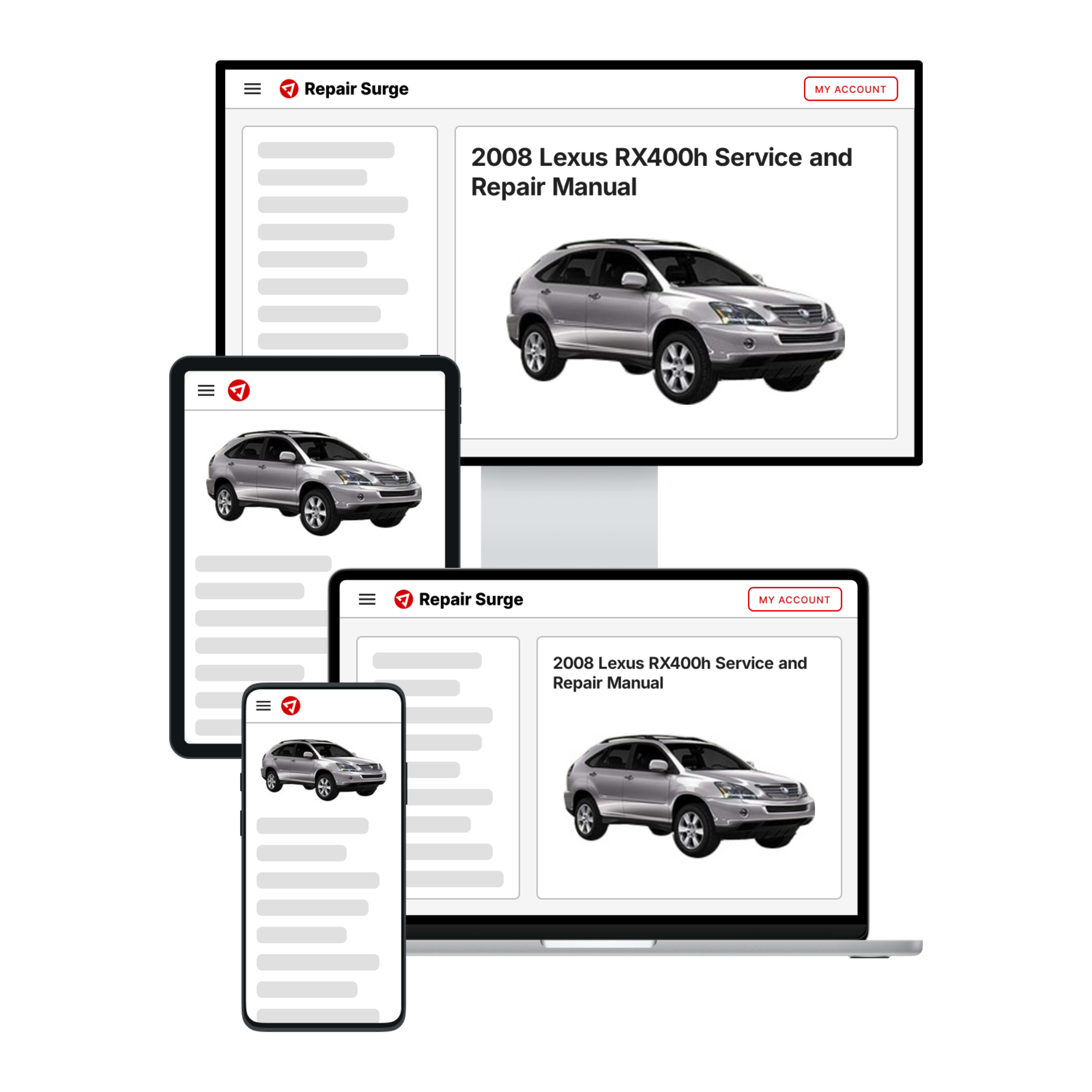 2008 Lexus RX400h service and repair manual hero image