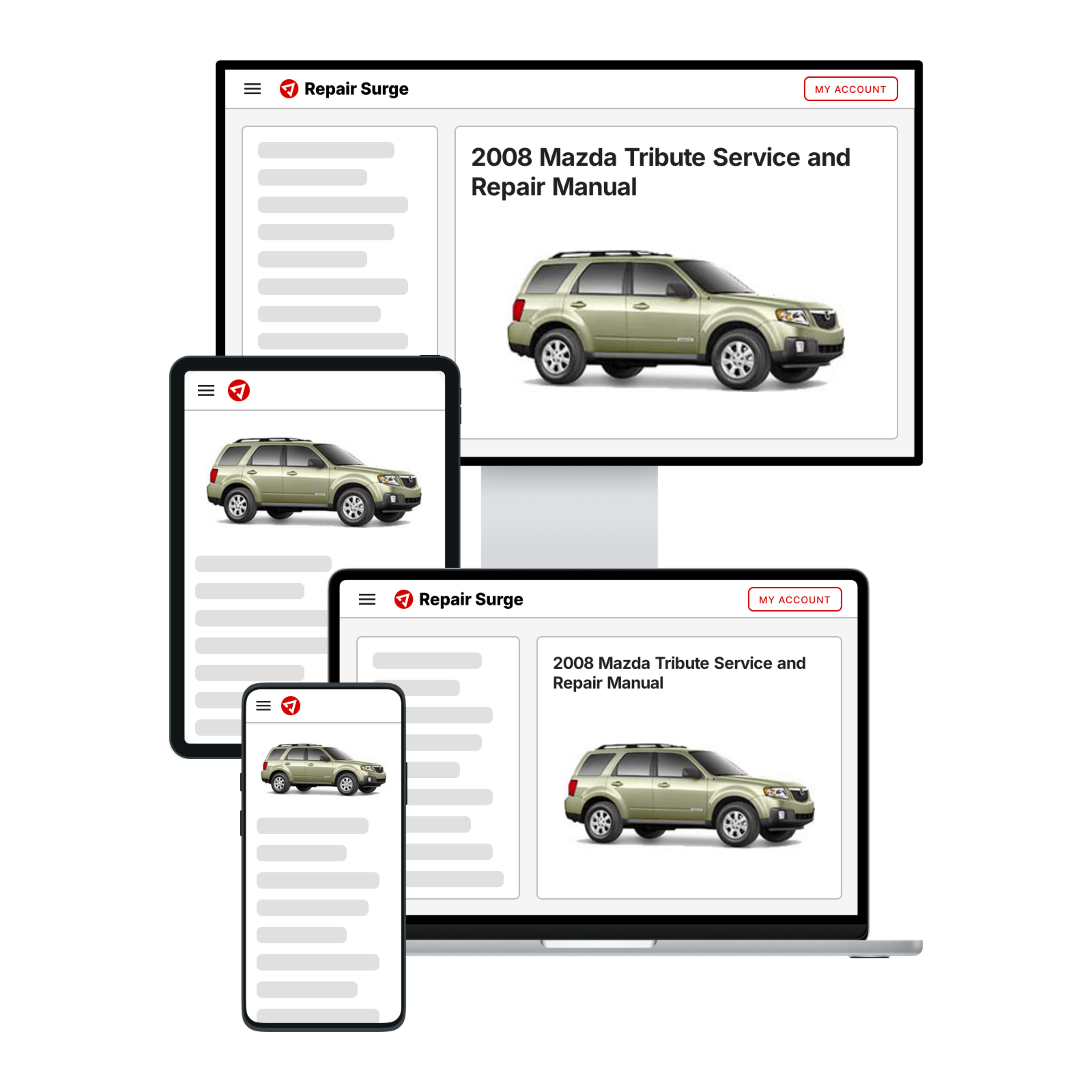 2008 Mazda Tribute service and repair manual hero image
