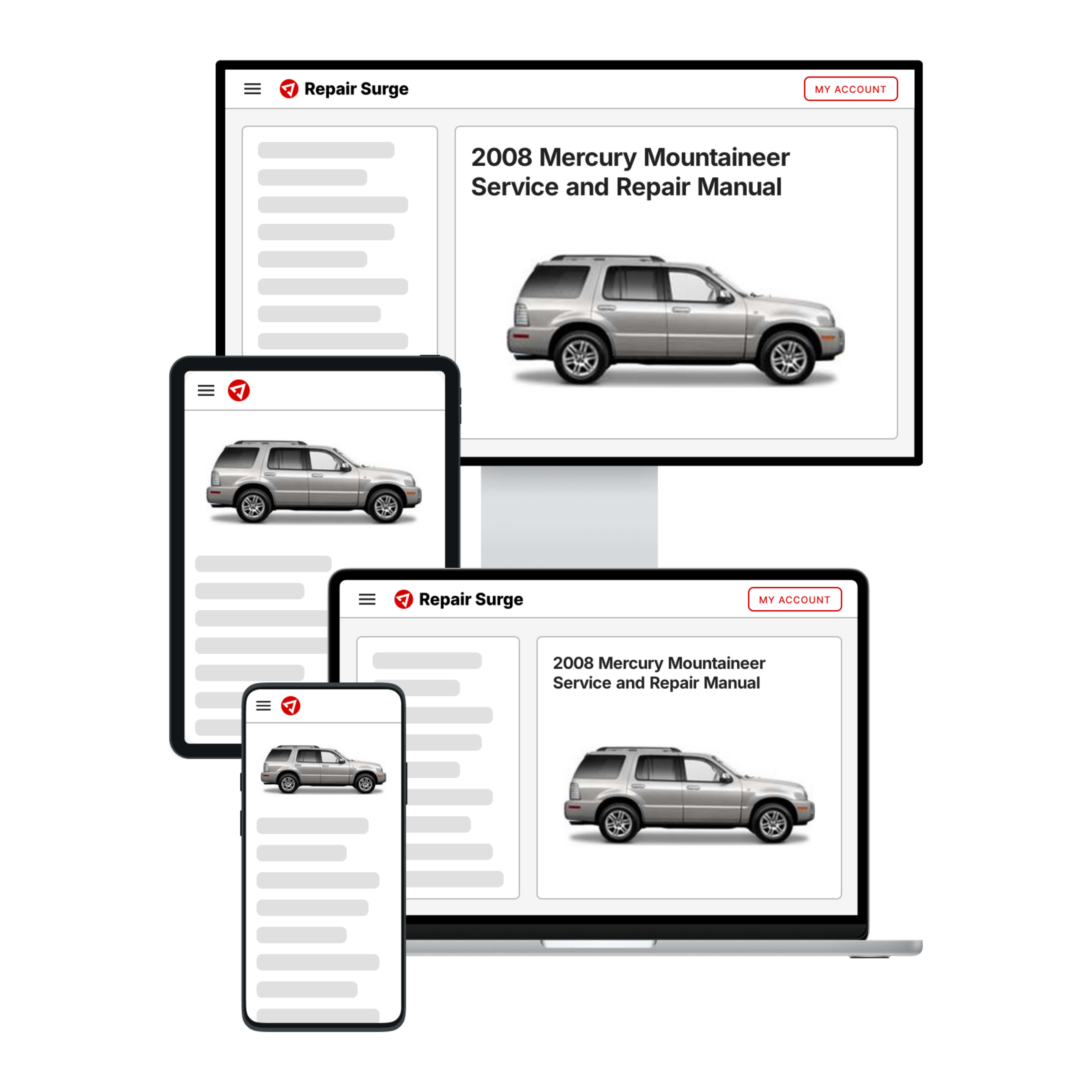 2008 Mercury Mountaineer service and repair manual hero image
